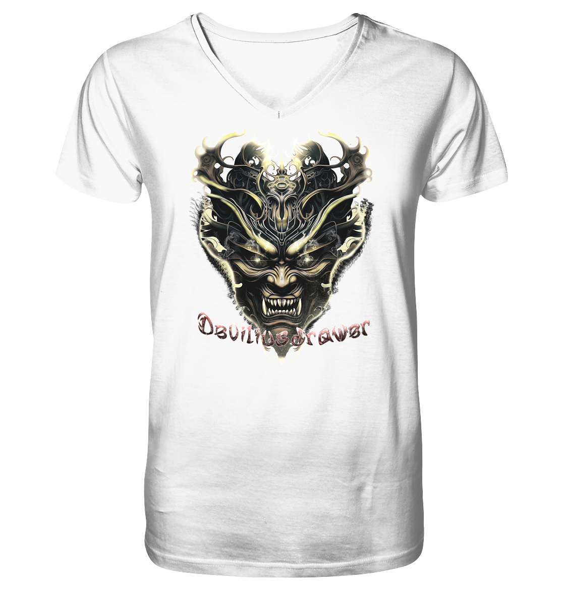 Deviliusdrawer Golden Demon Vampire - V-Neck Shirt