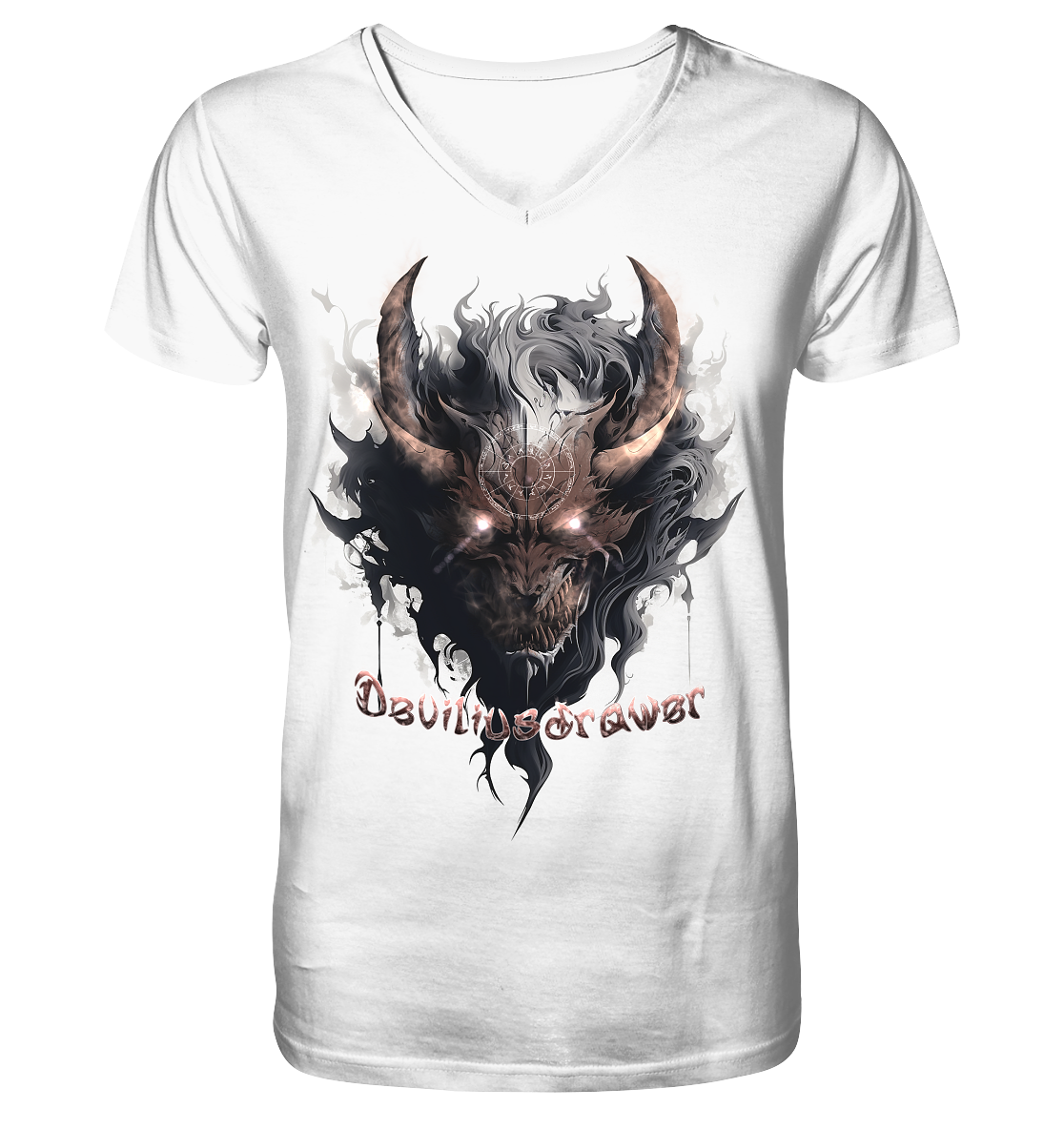 Deviliusdrawer Magic Redeyed Demon - V-Neck Shirt