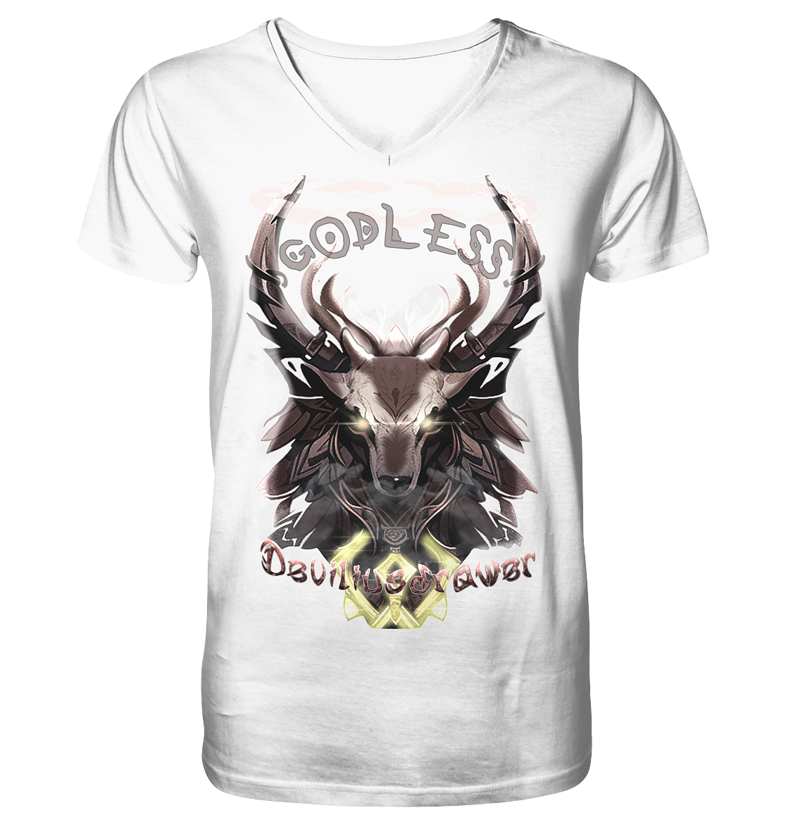 Deviliusdrawer Godless Deer - V-Neck Shirt