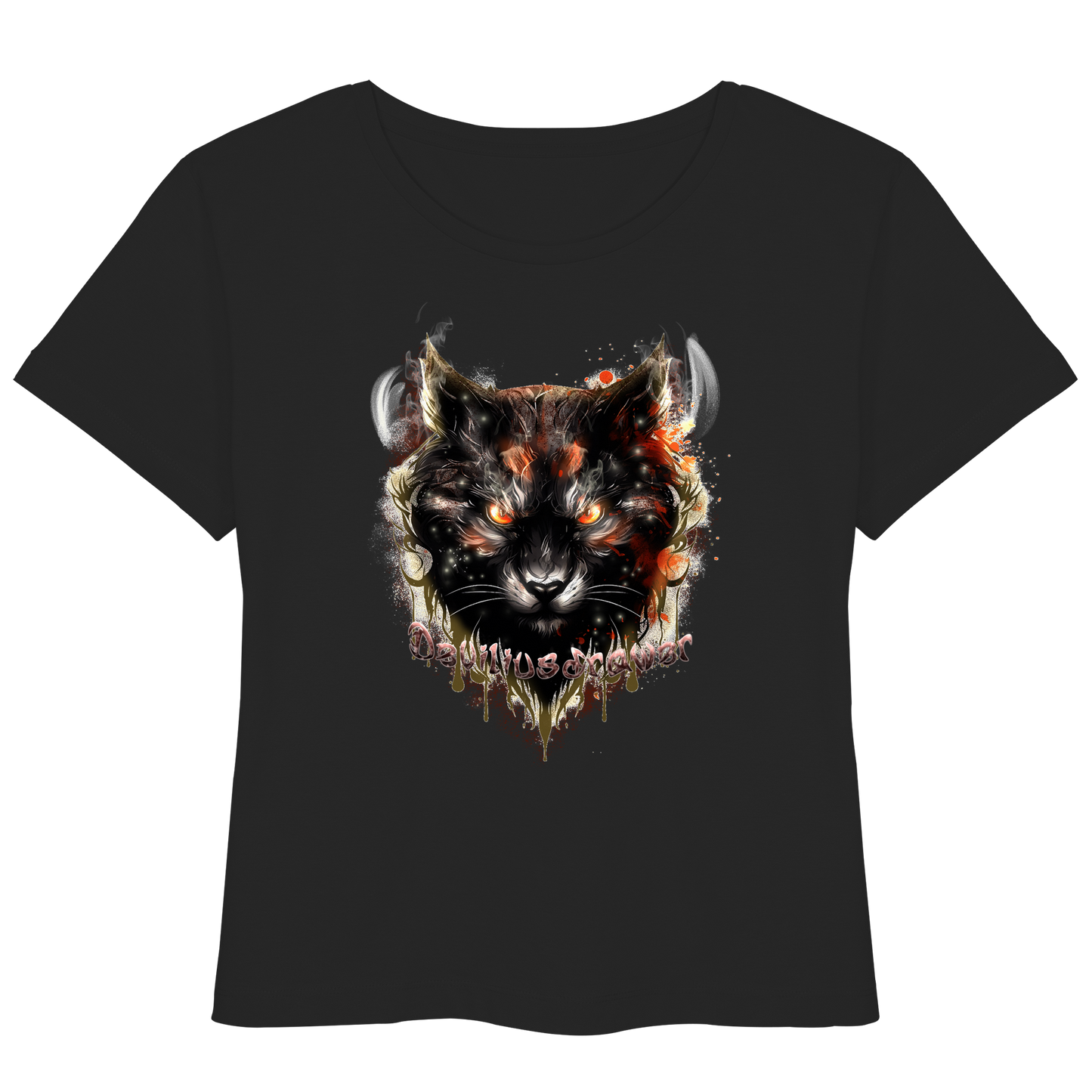 Deviliusdrawer Red Devil Cat - Womens Organic Lightweight T-Shirt