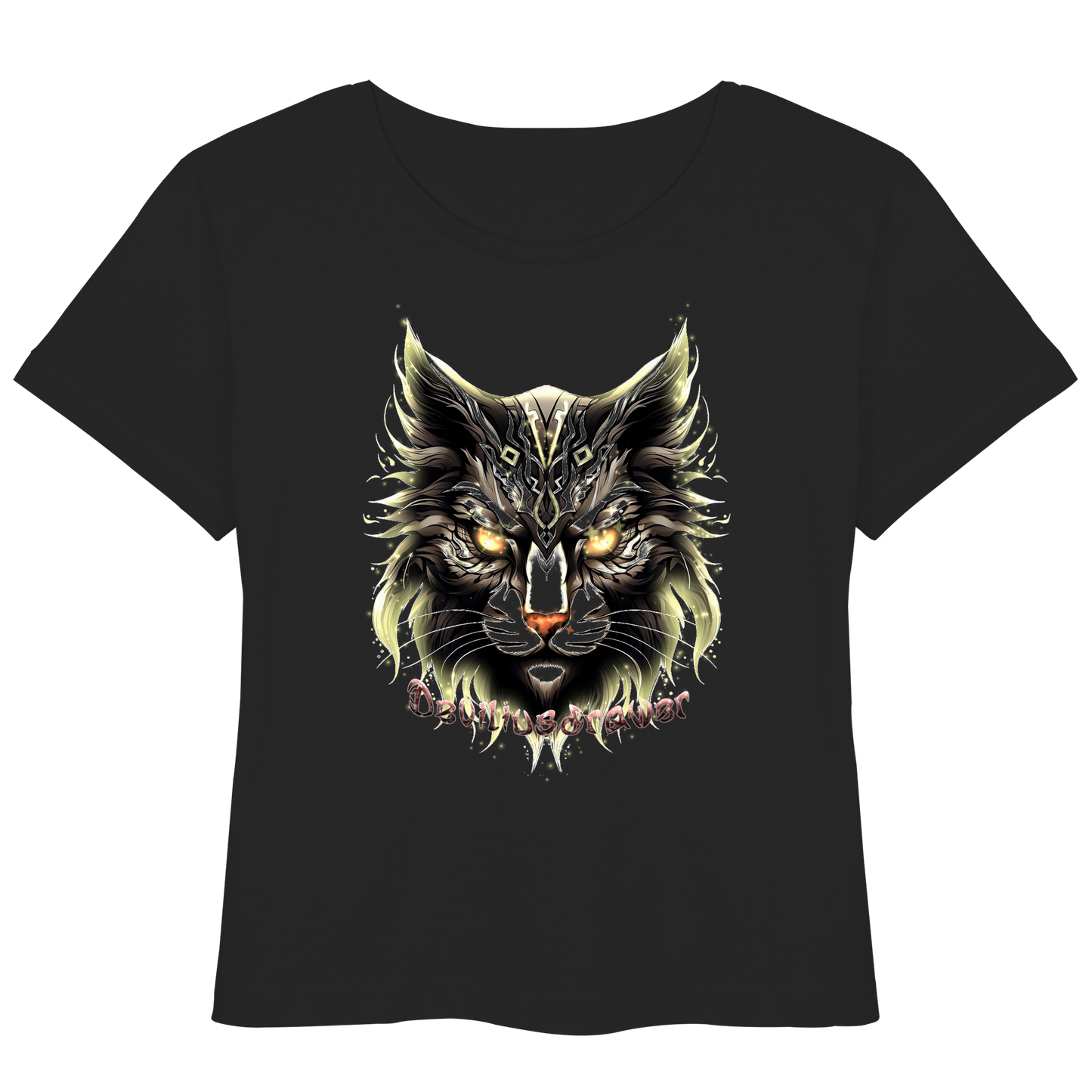 Deviliusdrawer Golden Cat - Womens Organic Lightweight T-Shirt
