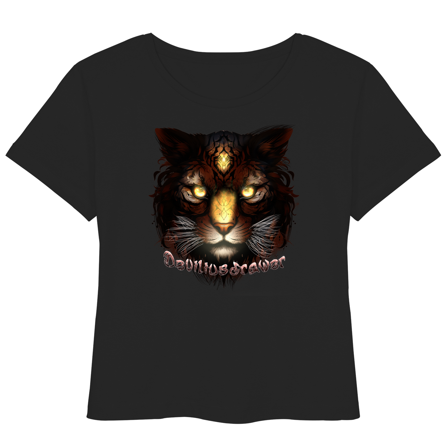 Deviliusdrawer Gold Tigercat - Womens Organic Lightweight T-Shirt