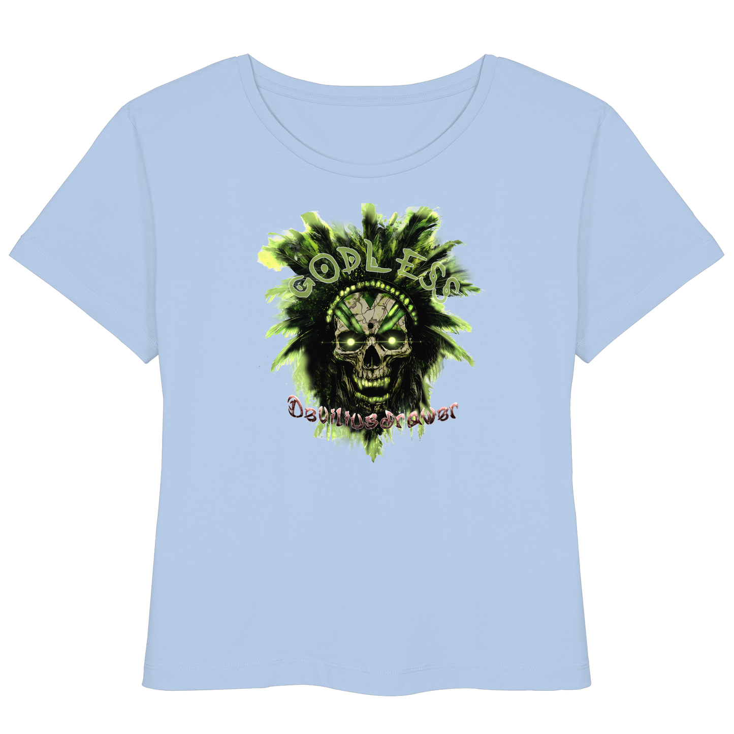 Deviliusdrawer Godless Skull - Womens Organic Lightweight T-Shirt