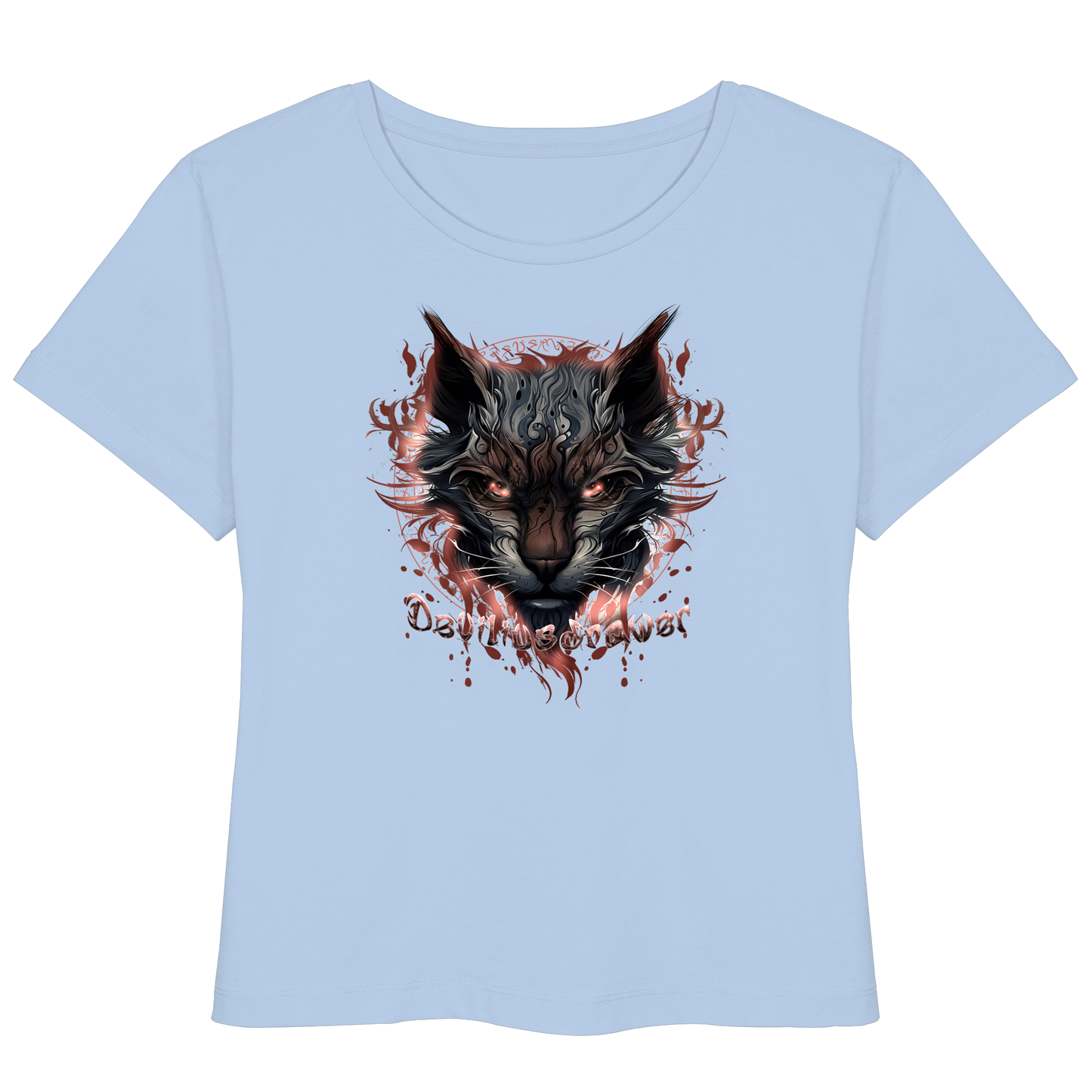 Deviliusdrawer Devil Cat - Womens Organic Lightweight T-Shirt