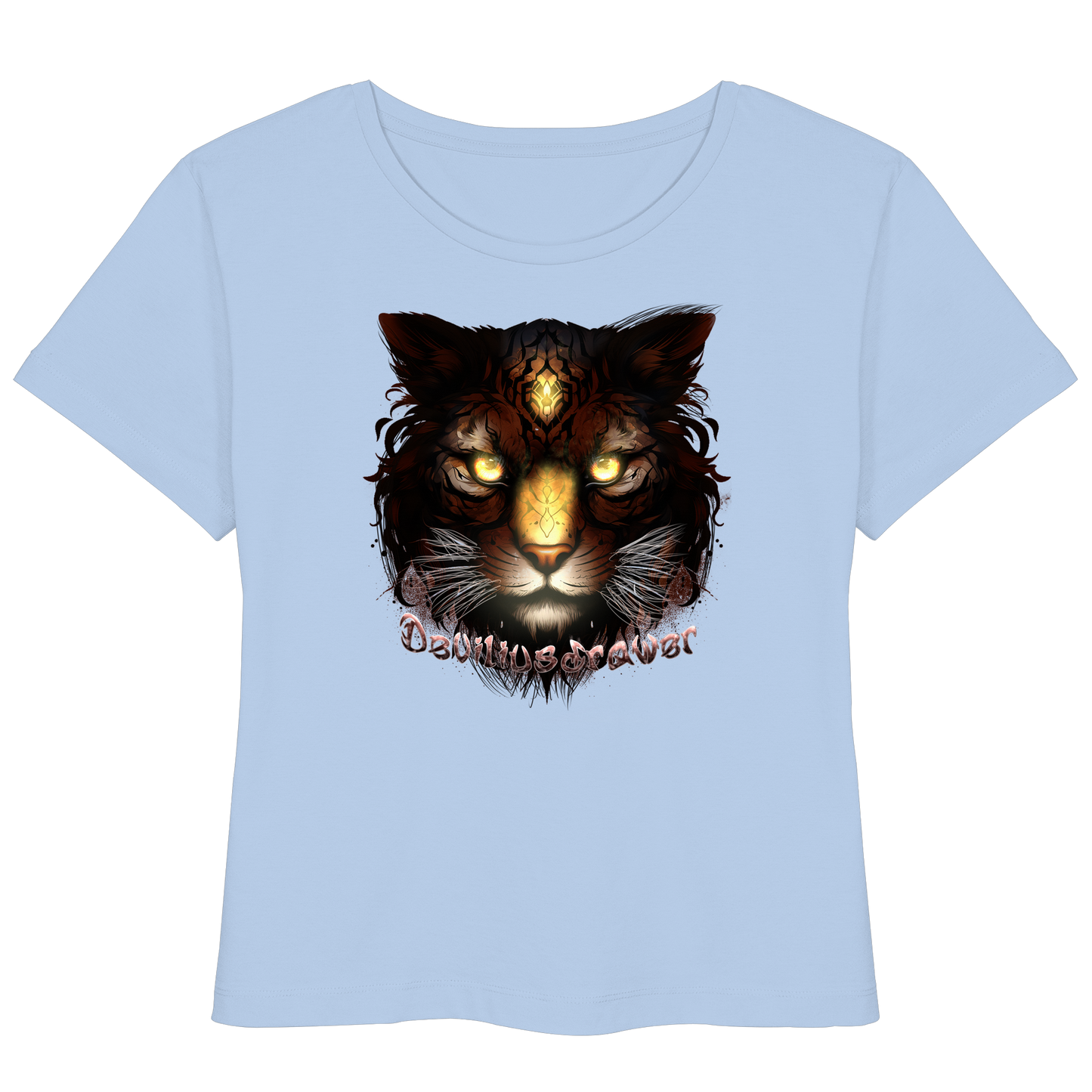 Deviliusdrawer Gold Tigercat - Womens Organic Lightweight T-Shirt