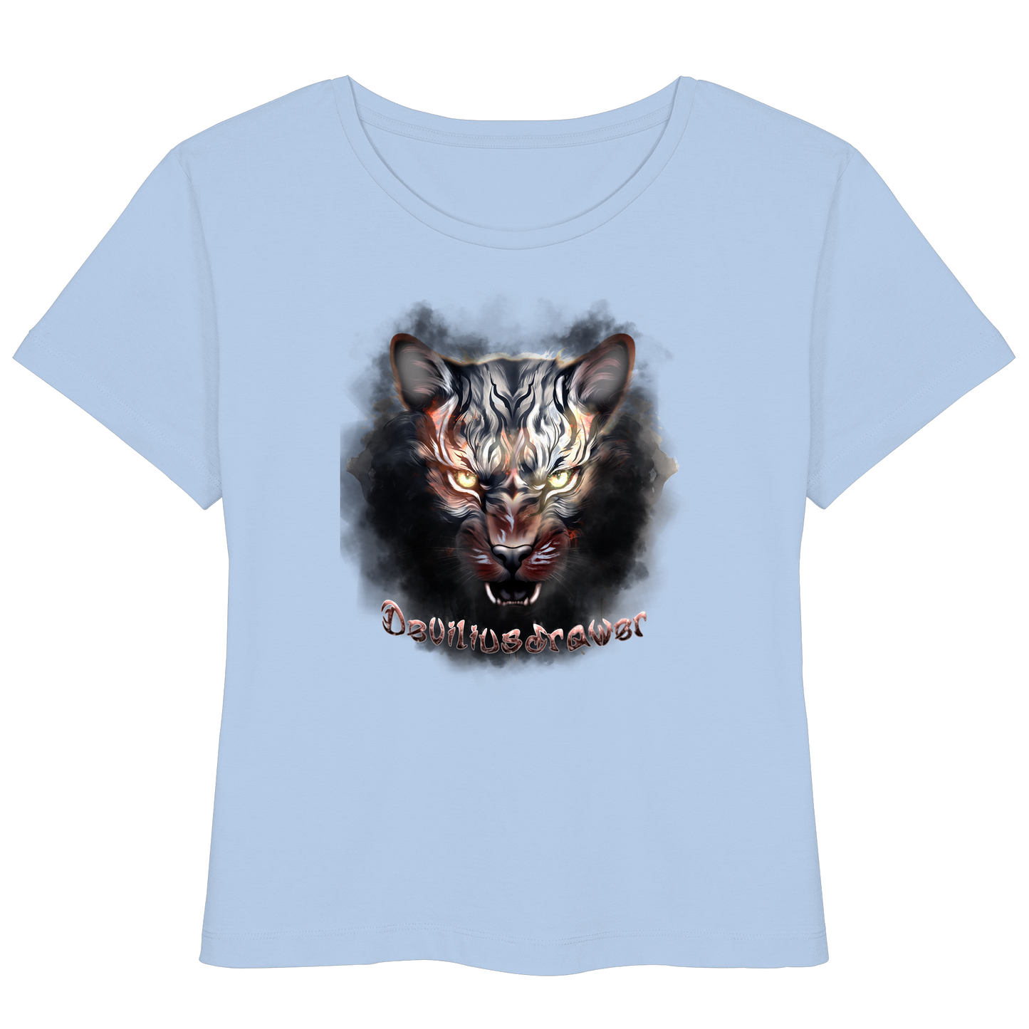 Deviliusdrawer Smoke Tiger - Womens Organic Lightweight T-Shirt
