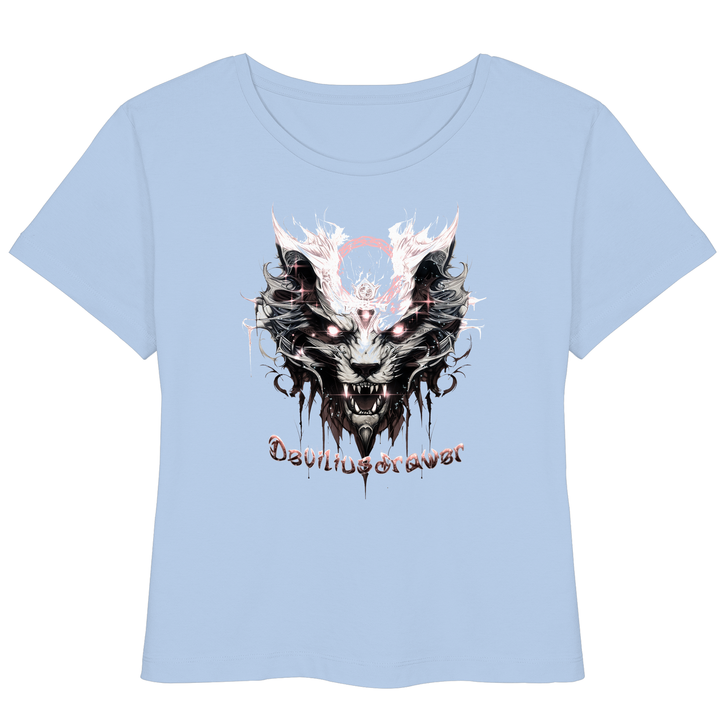 Deviliusdrawer Demonic Glow Cat - Womens Organic Lightweight T-Shirt