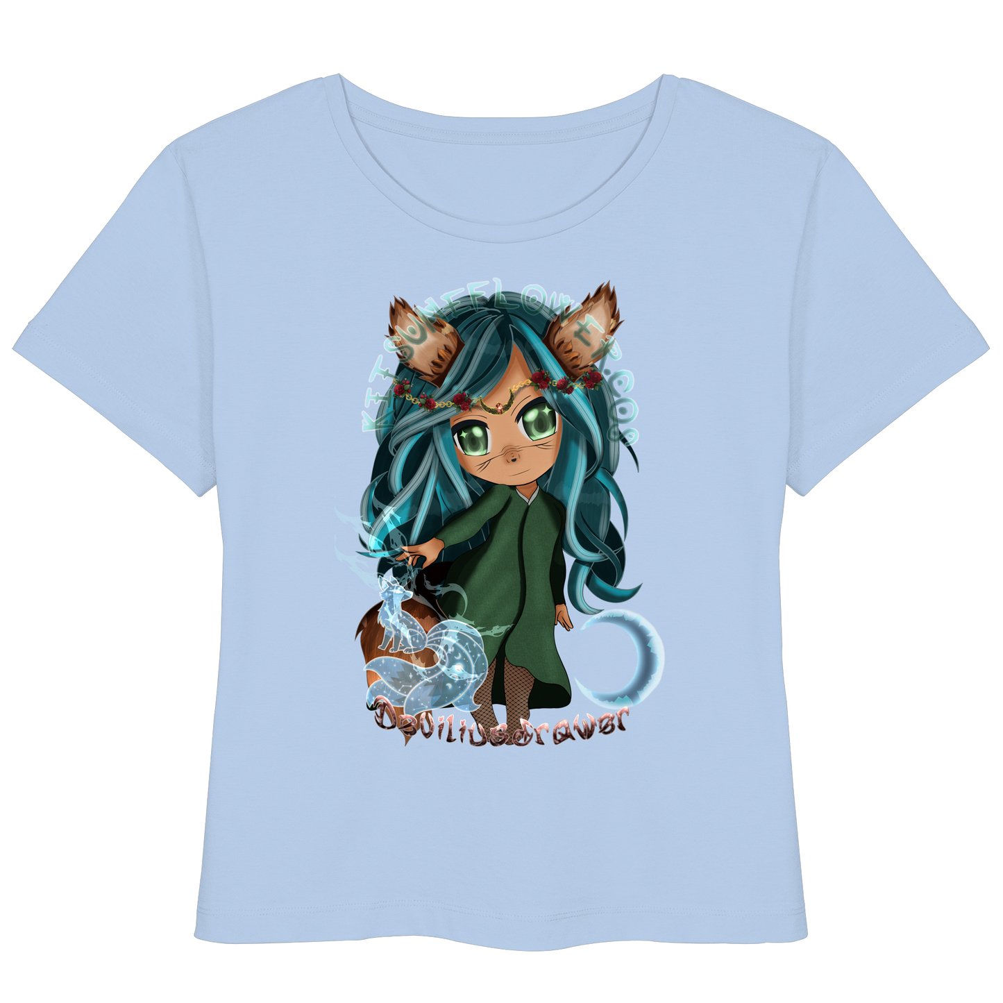 Deviliusdrawer Kitsuneflower - Womens Organic Lightweight T-Shirt