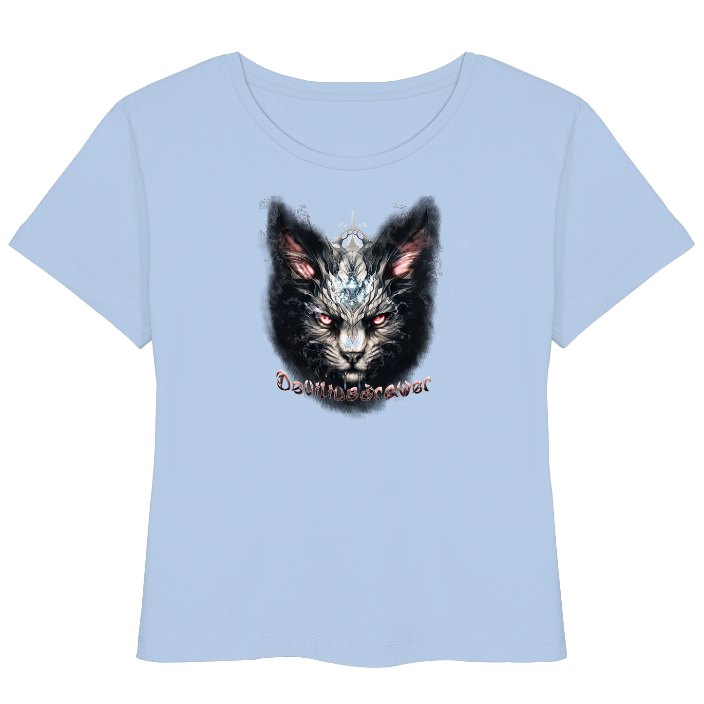 Deviliusdrawer Myshtical Redeyed Cat - Womens Organic Lightweight T-Shirt