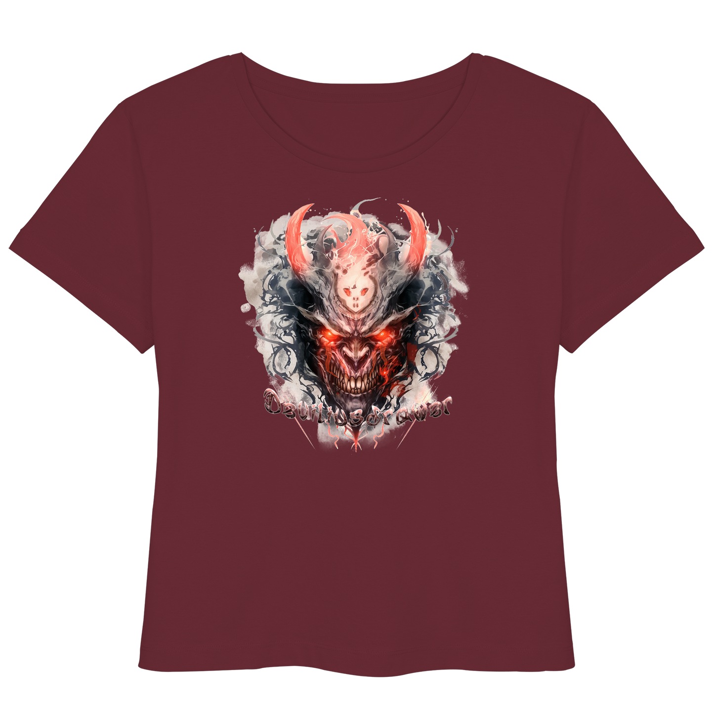 Deviliusdrawer Red Horn Devil - Womens Organic Lightweight T-Shirt