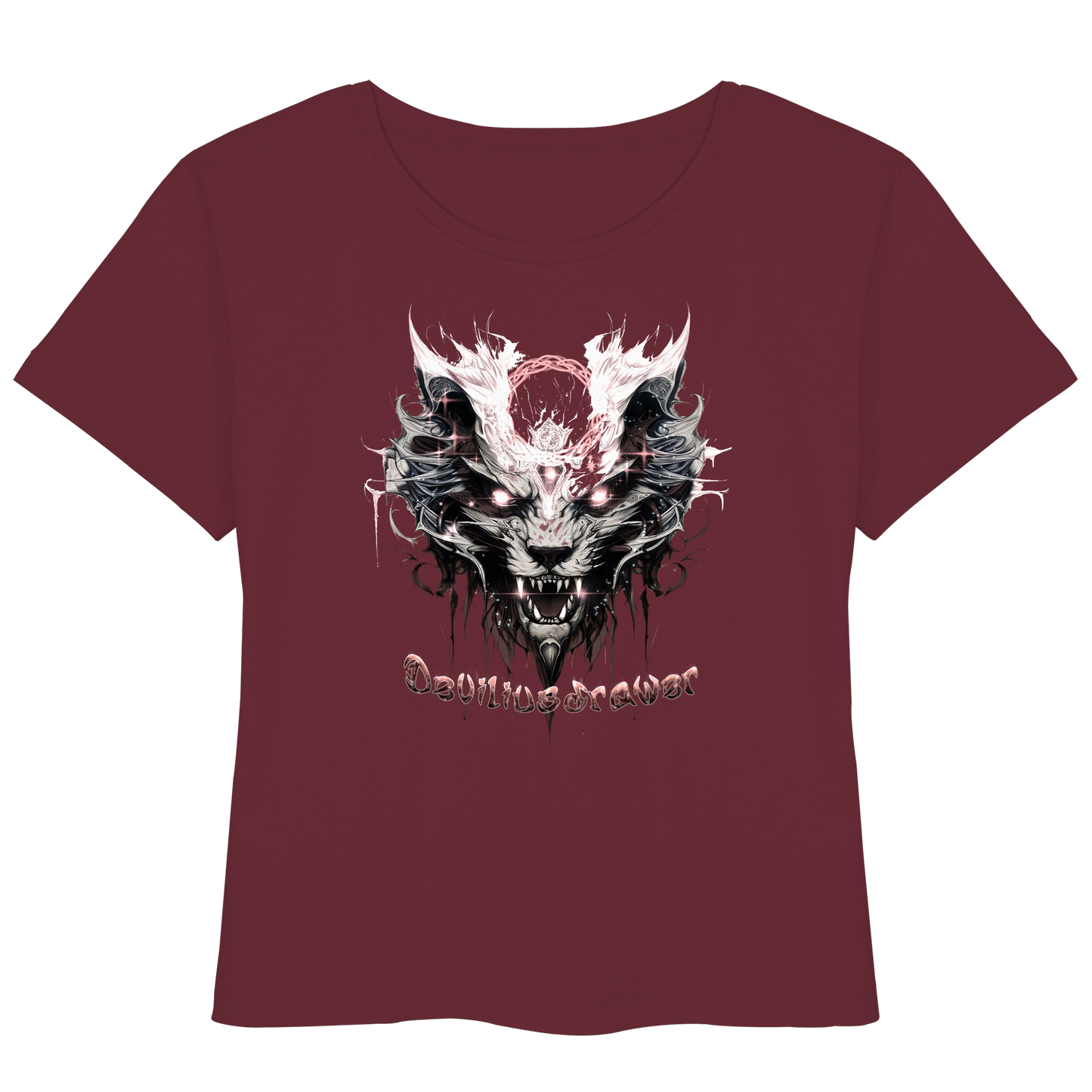Deviliusdrawer Demonic Glow Cat - Womens Organic Lightweight T-Shirt
