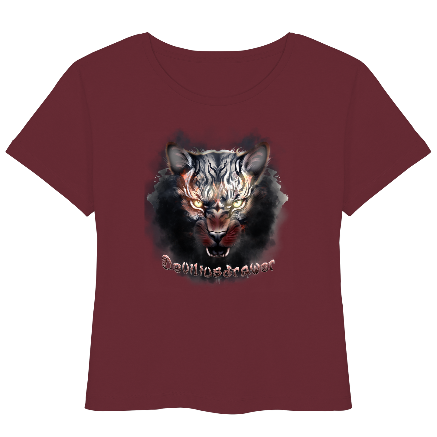 Deviliusdrawer Smoke Tiger - Womens Organic Lightweight T-Shirt