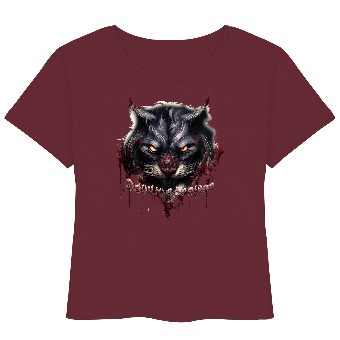 Deviliusdrawer Badass Cat - Womens Organic Lightweight T-Shirt