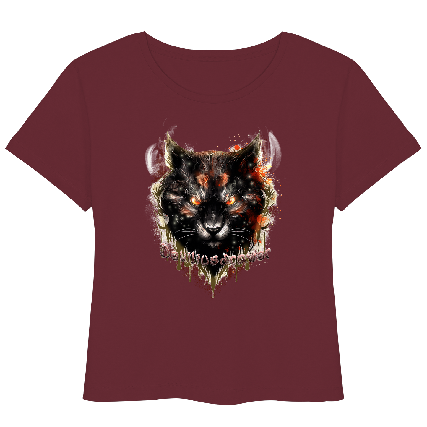 Deviliusdrawer Red Devil Cat - Womens Organic Lightweight T-Shirt