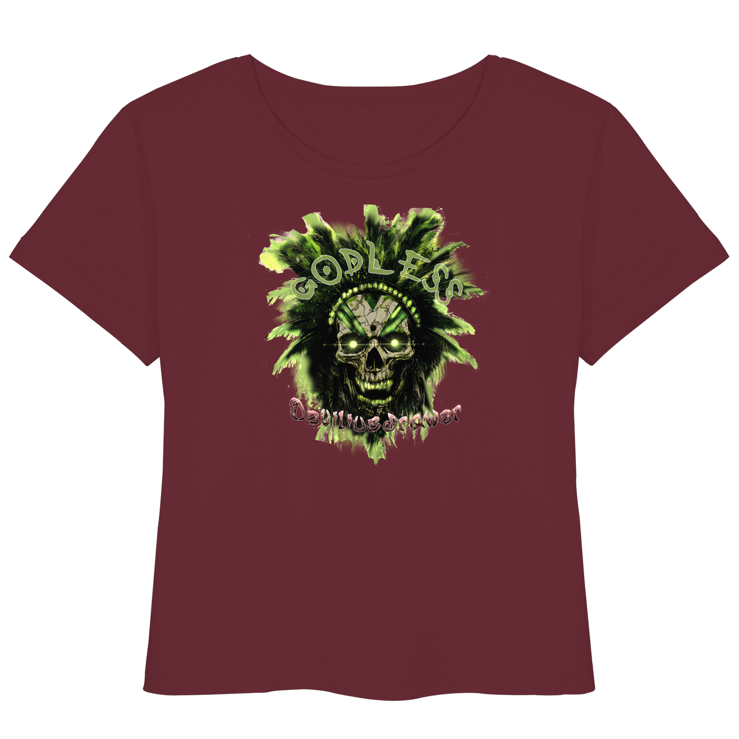 Deviliusdrawer Godless Skull - Womens Organic Lightweight T-Shirt