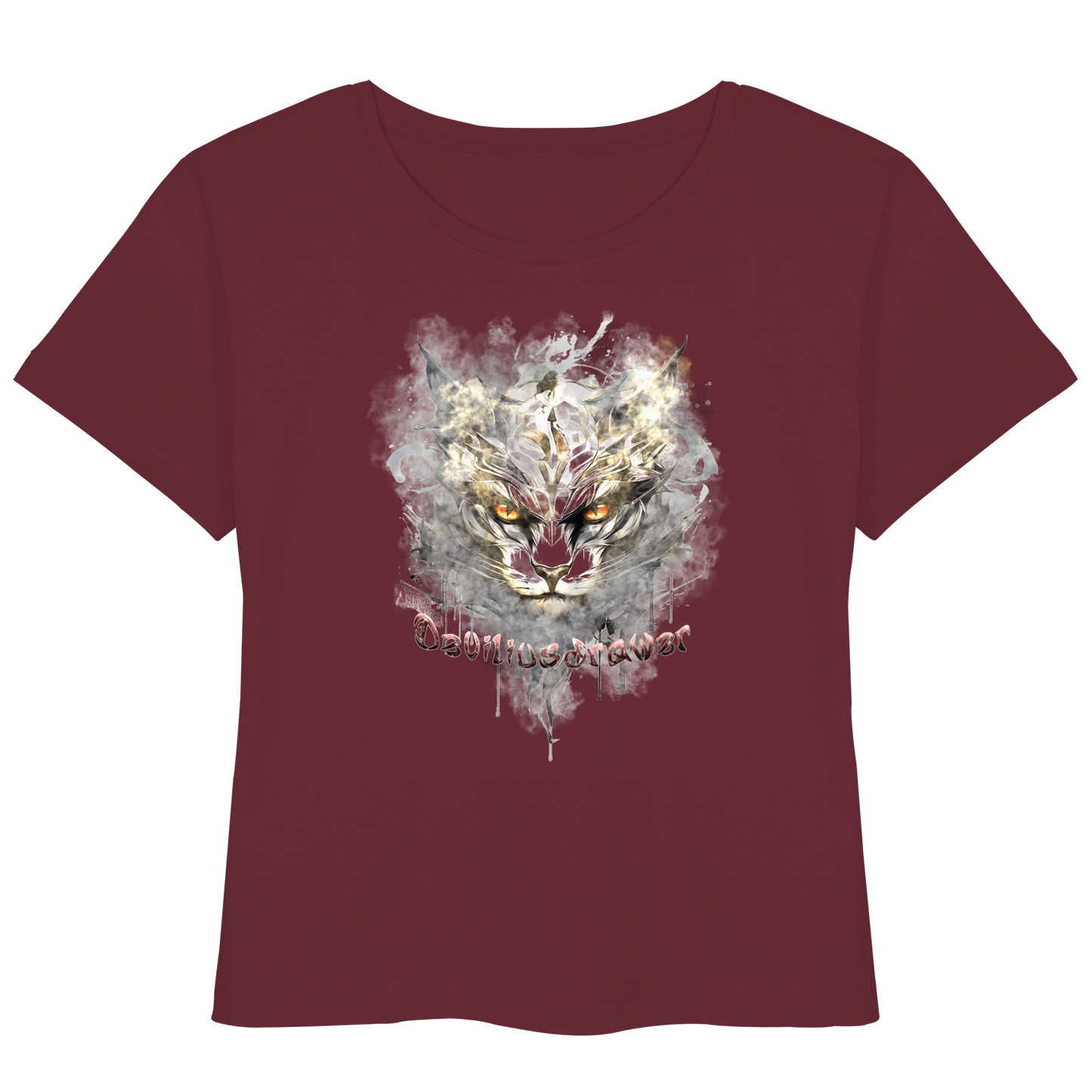 Deviliusdrawer White Catgod - Womens Organic Lightweight T-Shirt