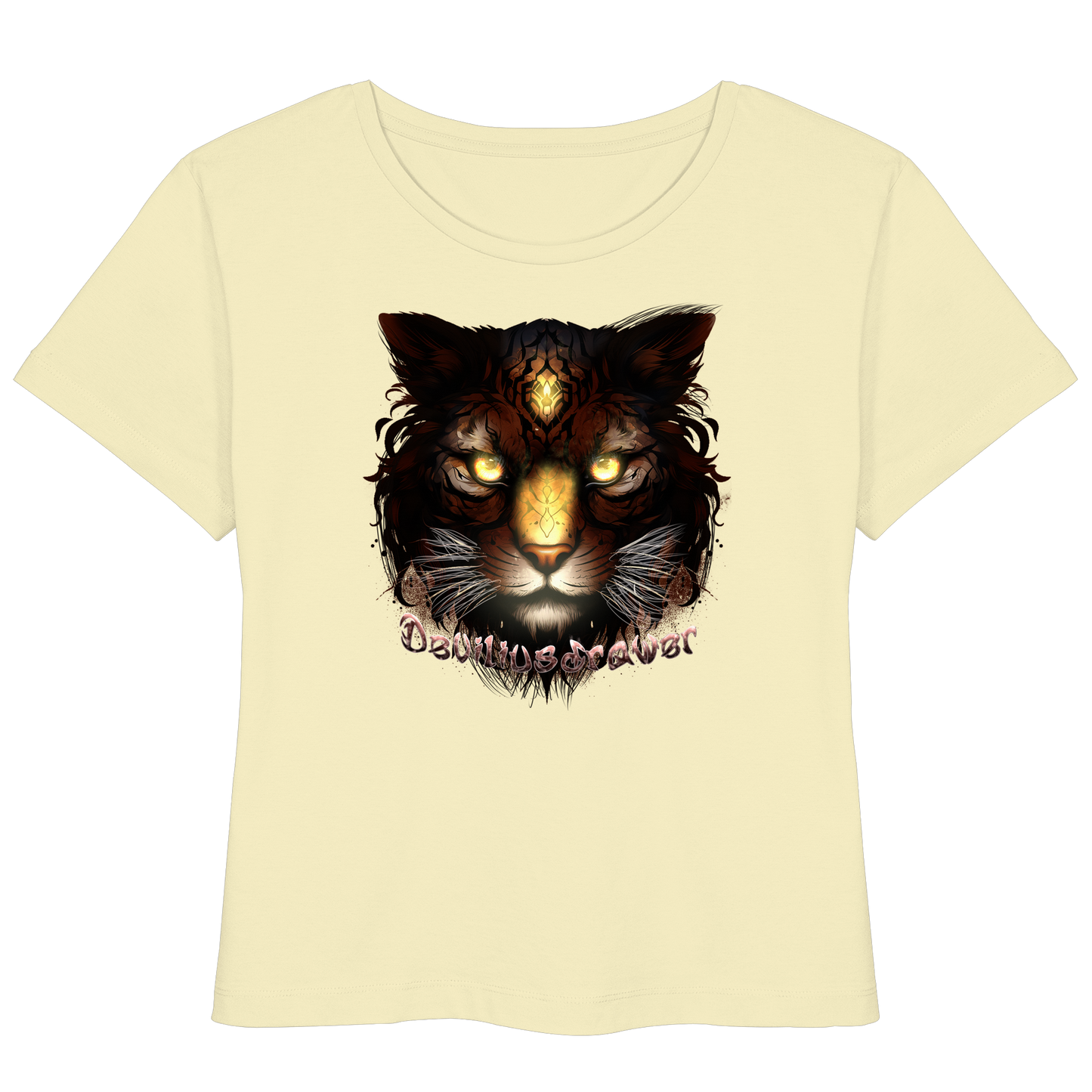 Deviliusdrawer Gold Tigercat - Womens Organic Lightweight T-Shirt