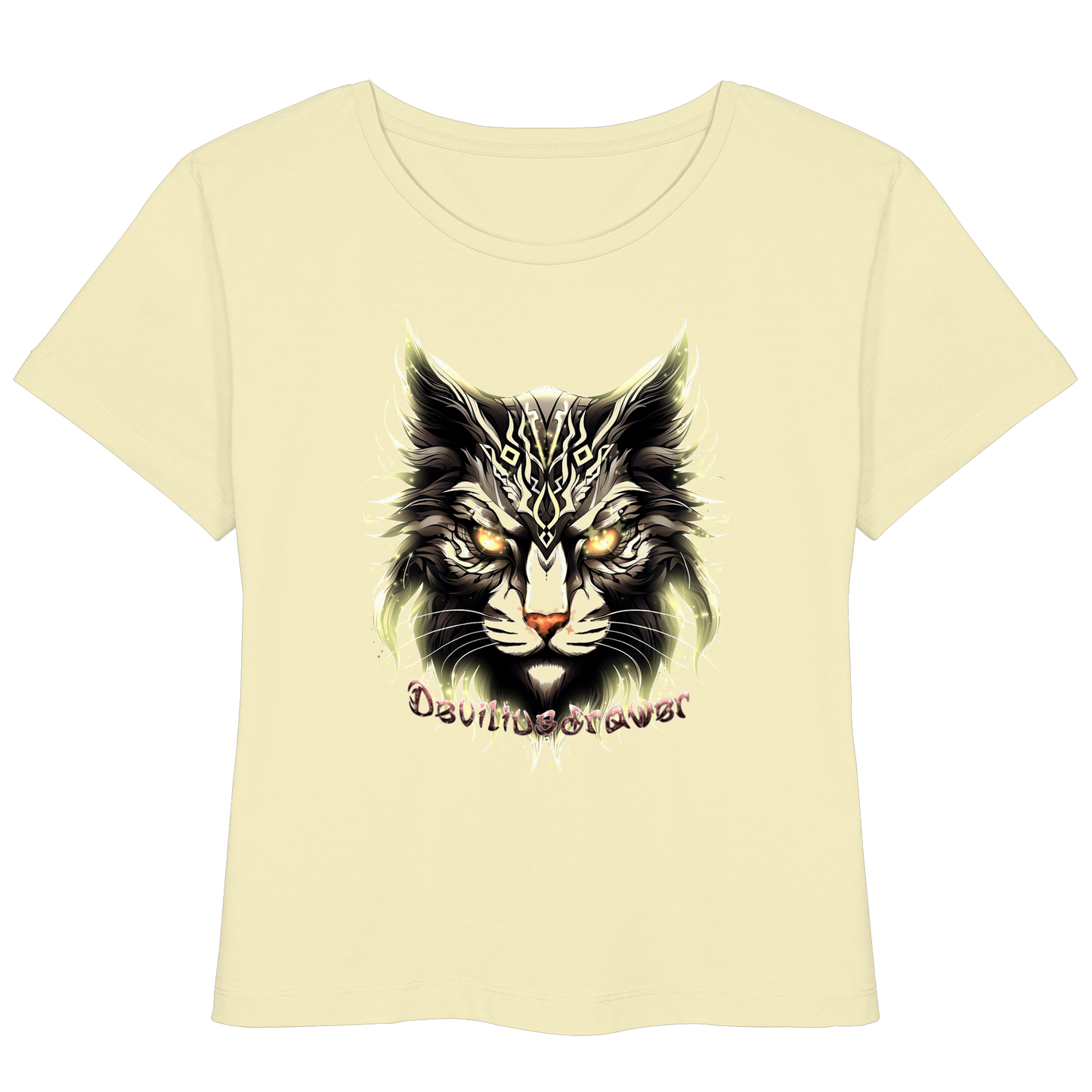 Deviliusdrawer Golden Cat - Womens Organic Lightweight T-Shirt