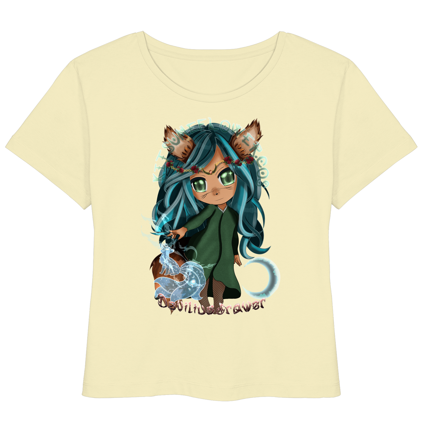 Deviliusdrawer Kitsuneflower - Womens Organic Lightweight T-Shirt