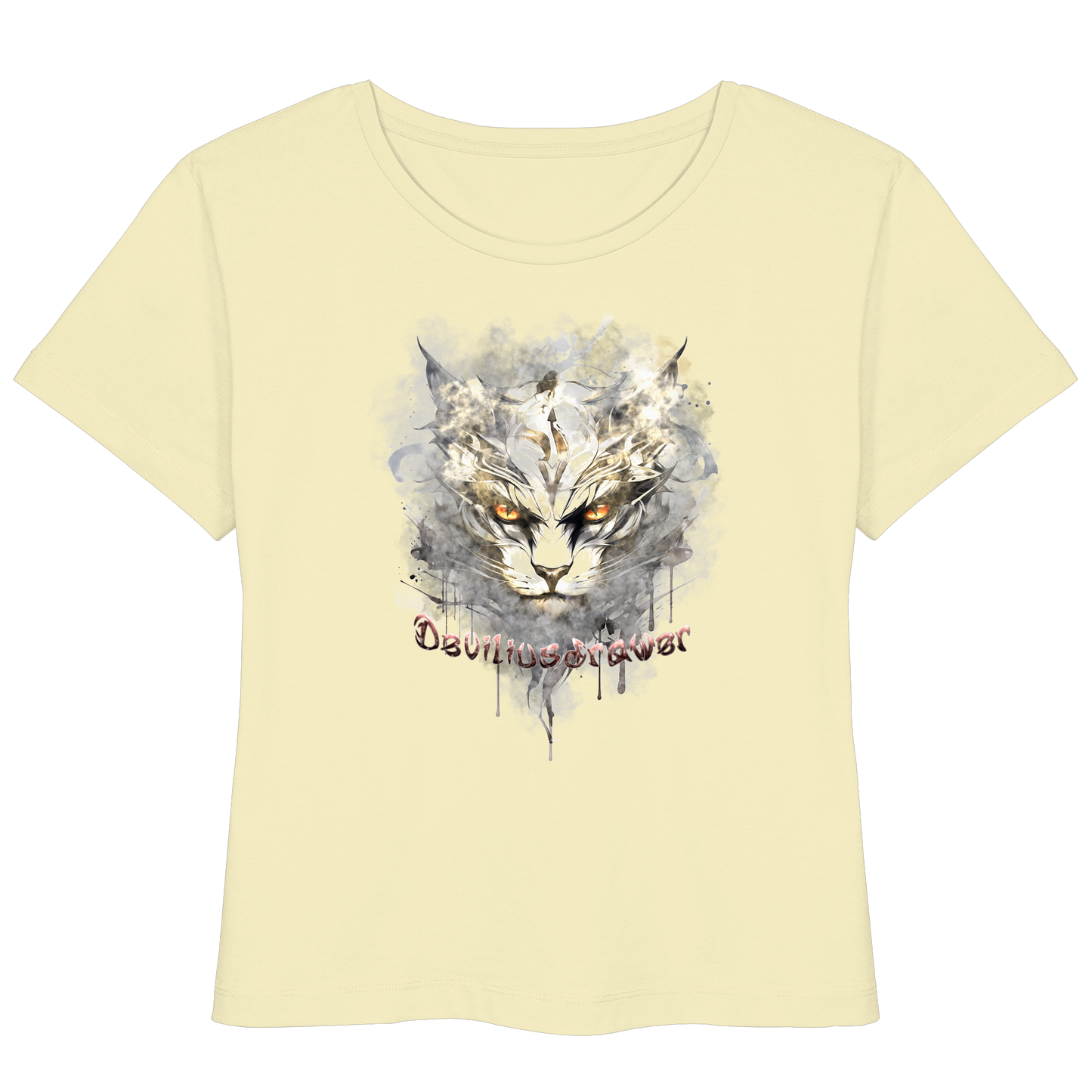 Deviliusdrawer White Catgod - Womens Organic Lightweight T-Shirt