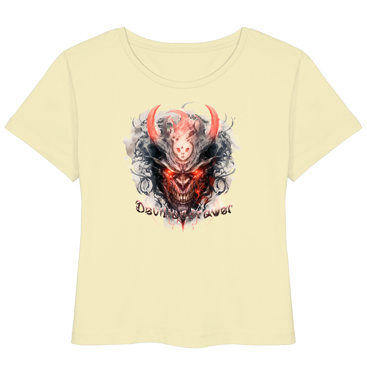 Deviliusdrawer Red Horn Devil - Womens Organic Lightweight T-Shirt