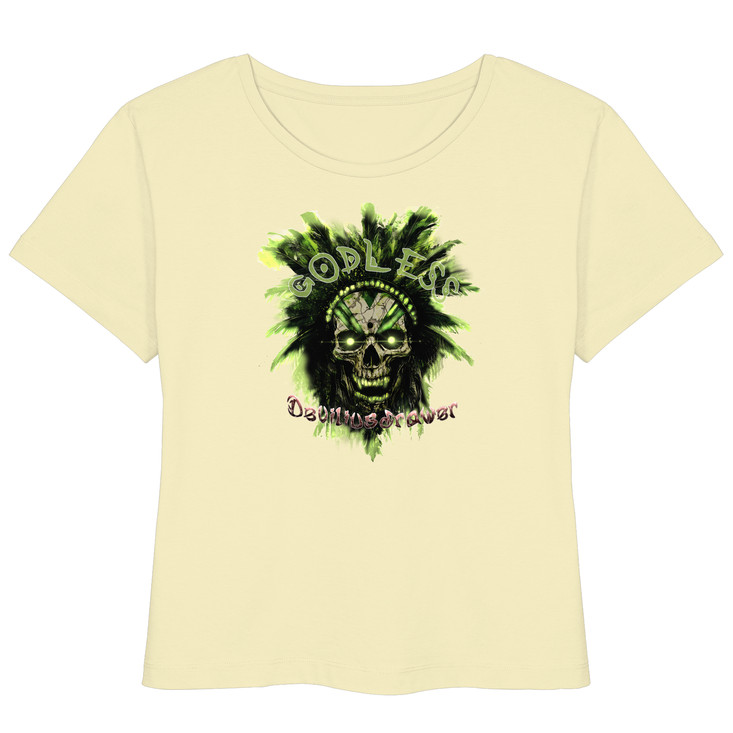Deviliusdrawer Godless Skull - Womens Organic Lightweight T-Shirt