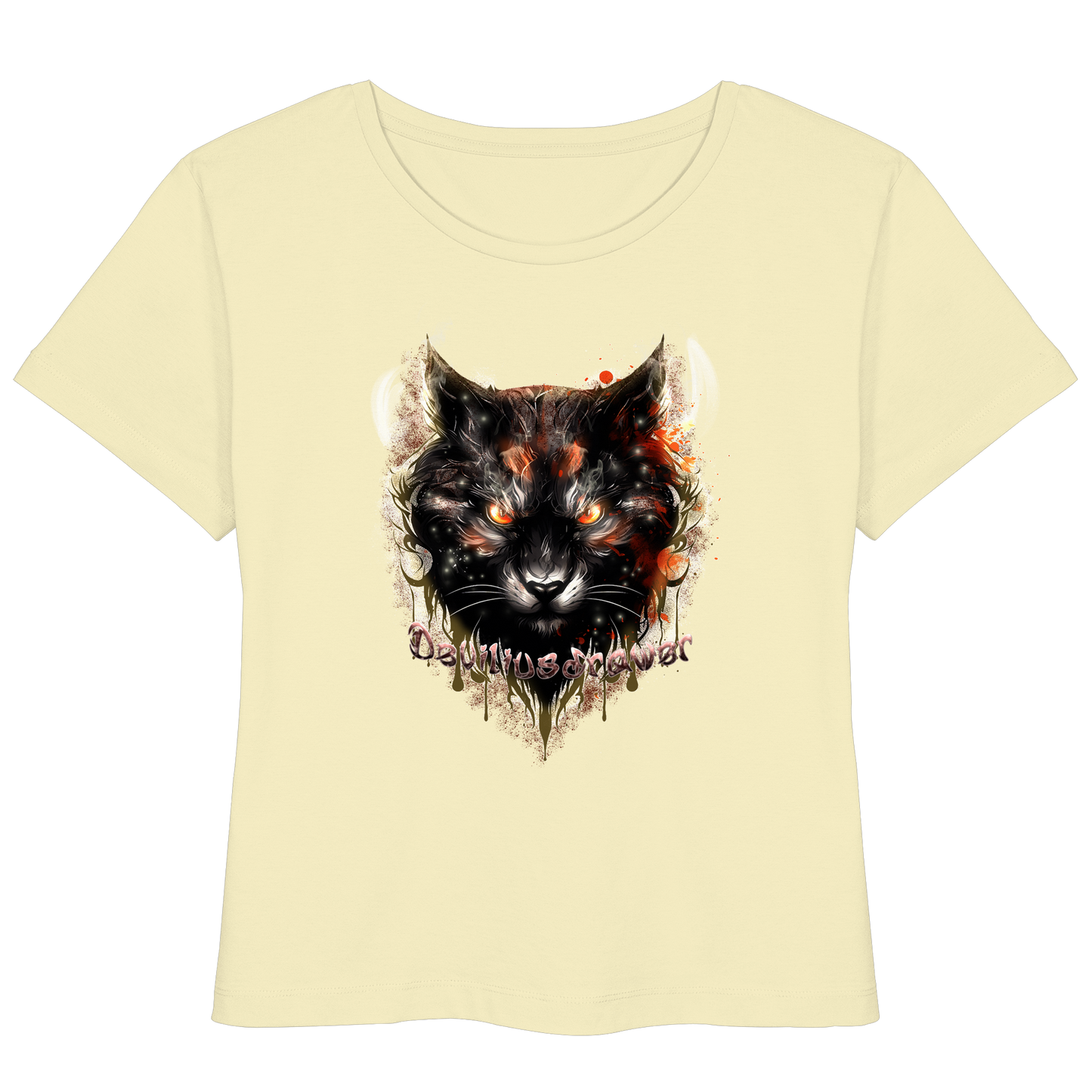 Deviliusdrawer Red Devil Cat - Womens Organic Lightweight T-Shirt