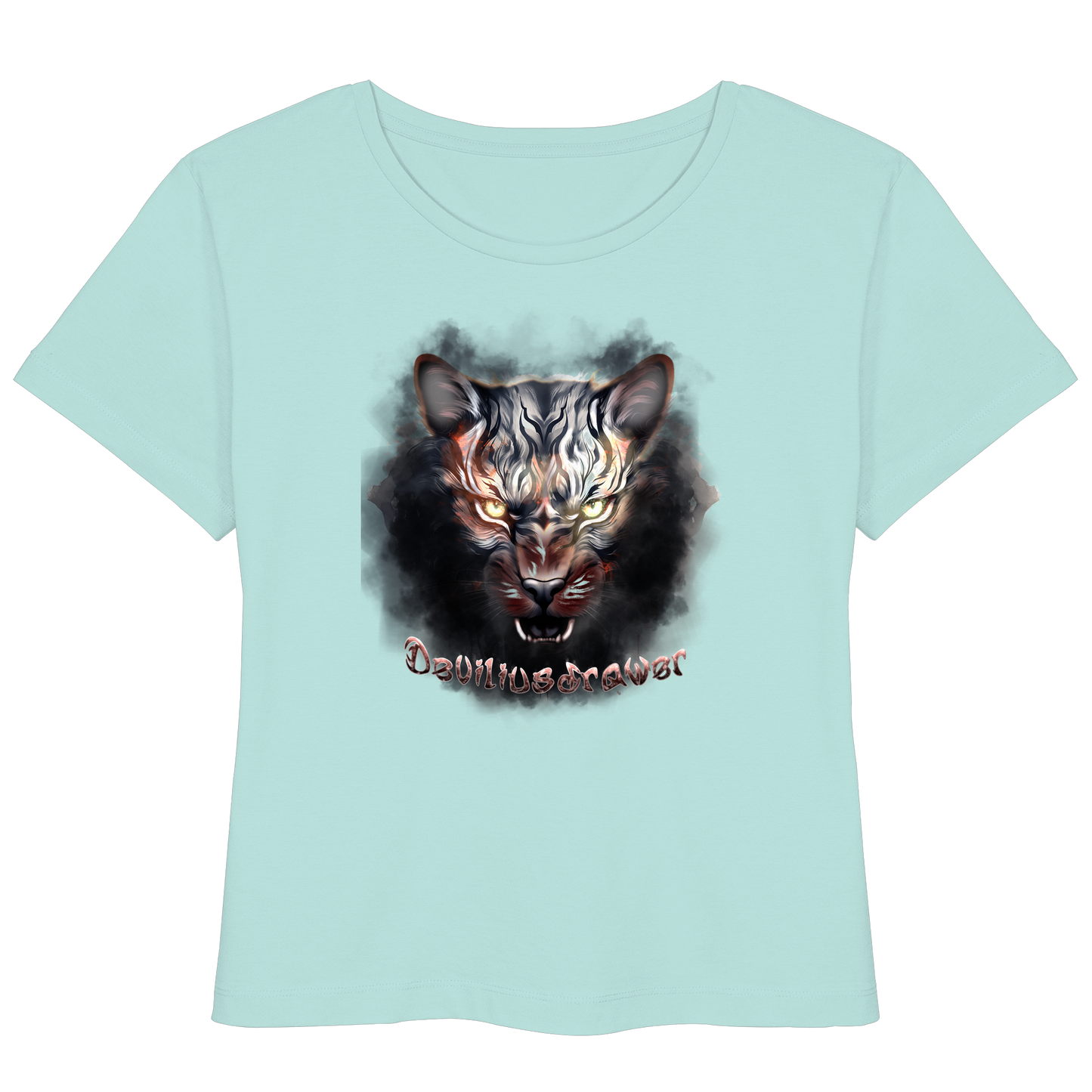 Deviliusdrawer Smoke Tiger - Womens Organic Lightweight T-Shirt