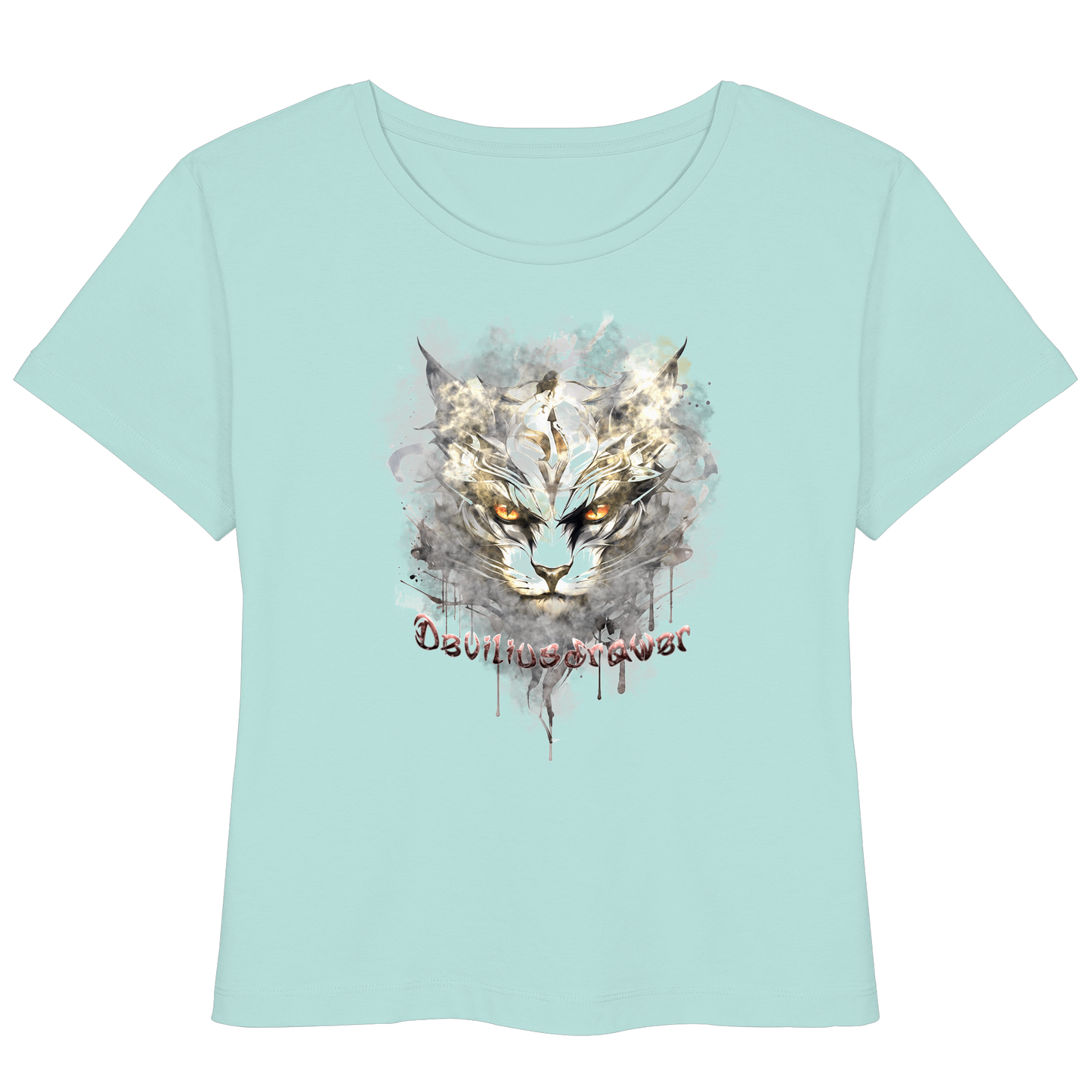 Deviliusdrawer White Catgod - Womens Organic Lightweight T-Shirt