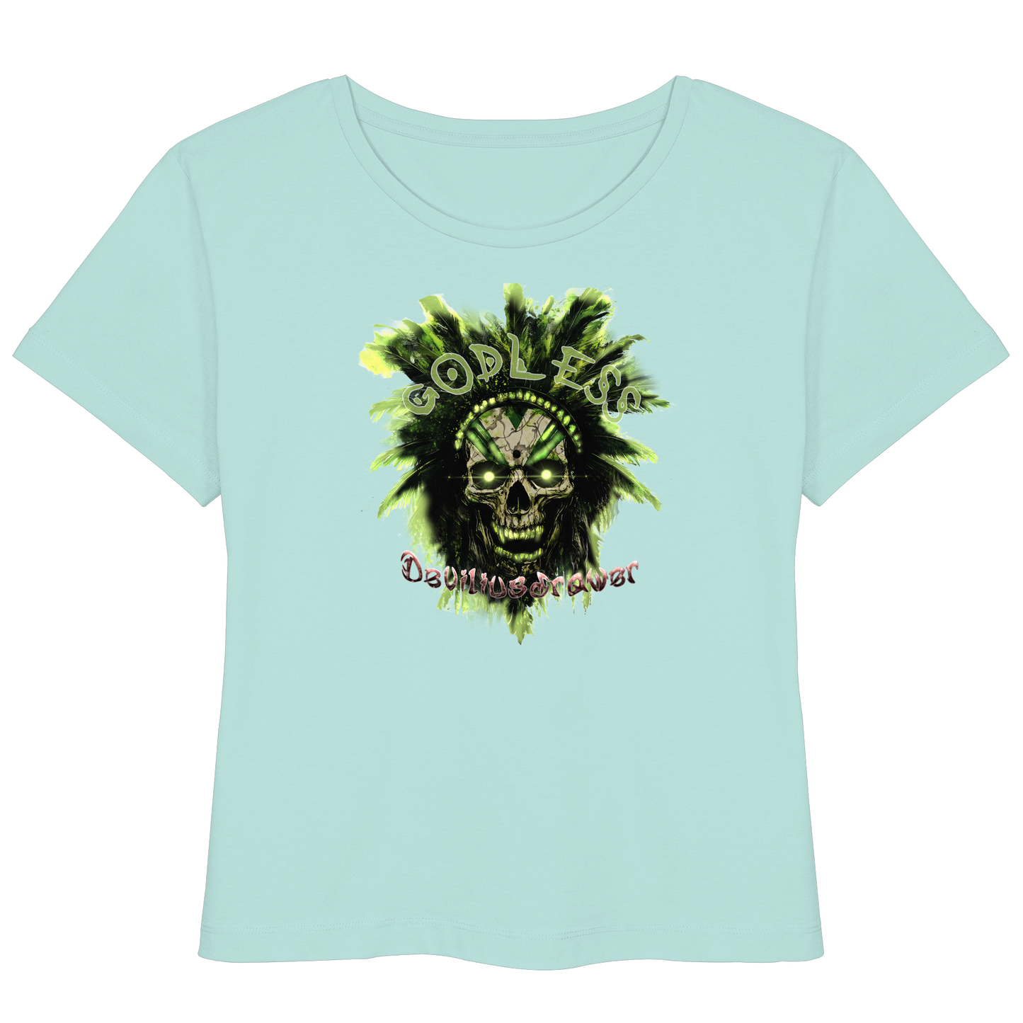 Deviliusdrawer Godless Skull - Womens Organic Lightweight T-Shirt
