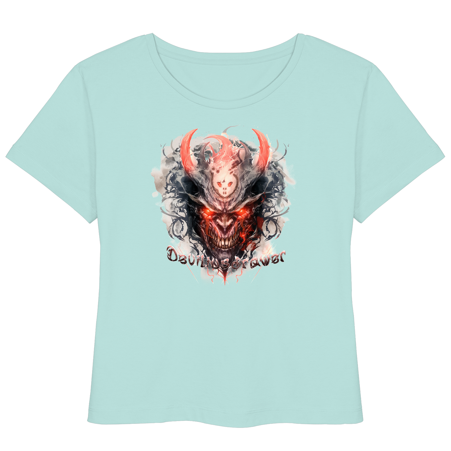 Deviliusdrawer Red Horn Devil - Womens Organic Lightweight T-Shirt
