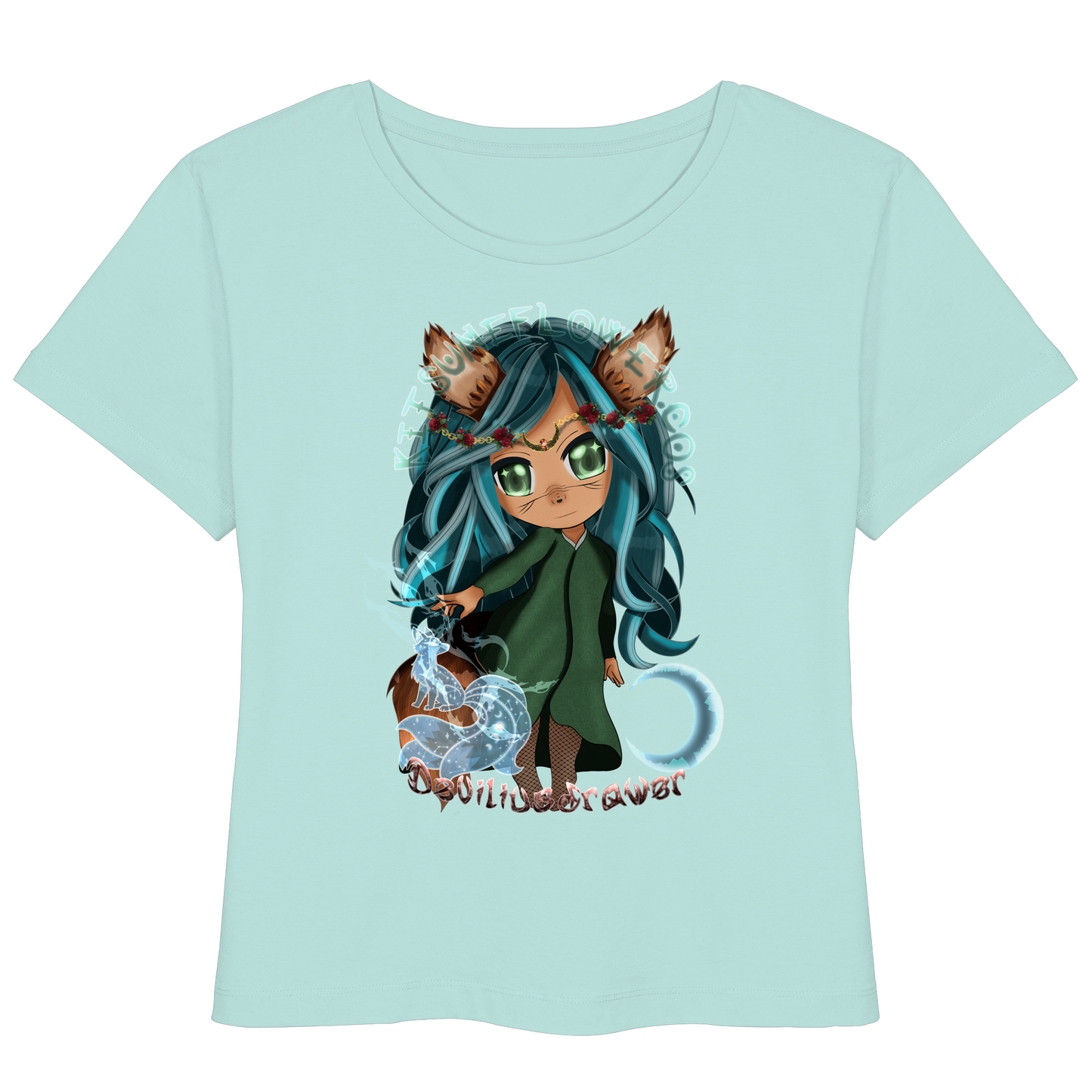 Deviliusdrawer Kitsuneflower - Womens Organic Lightweight T-Shirt