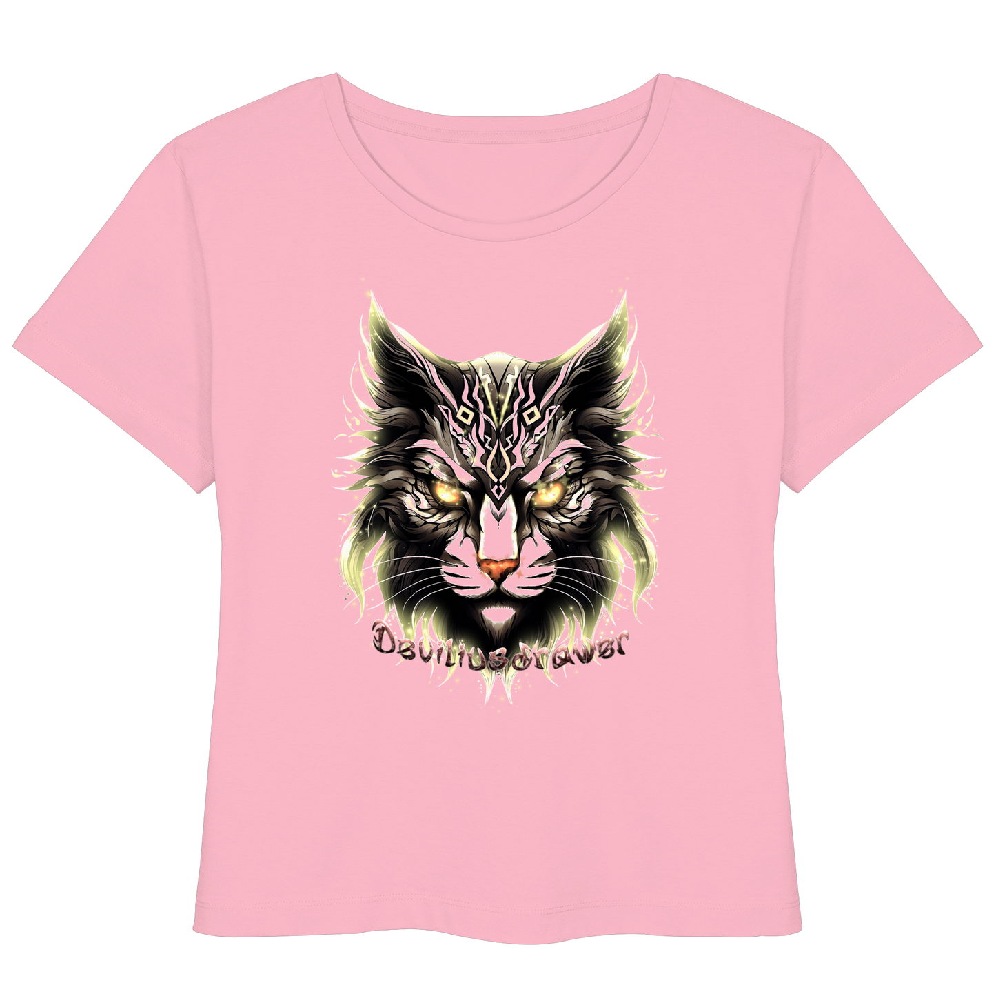 Deviliusdrawer Golden Cat - Womens Organic Lightweight T-Shirt