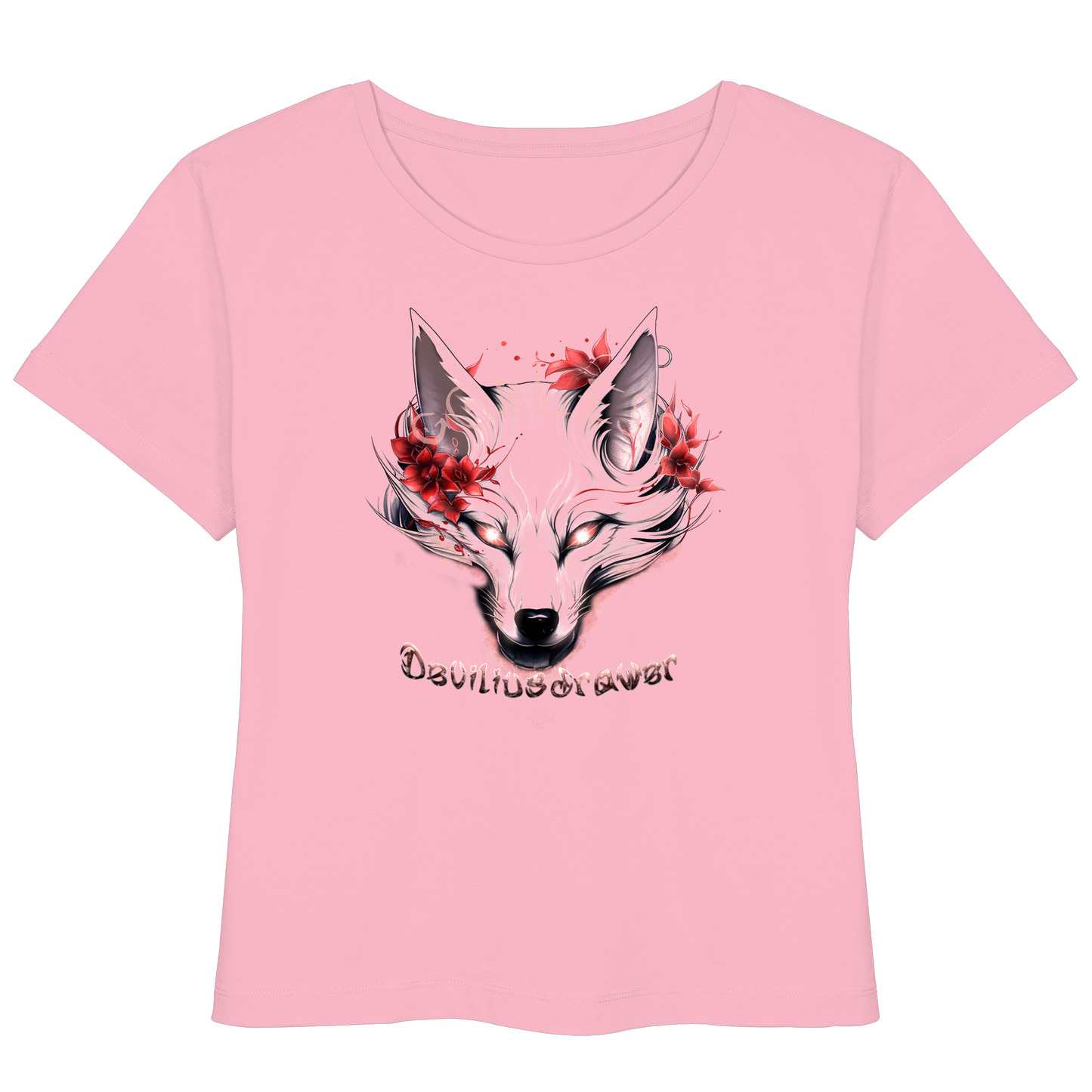 Deviliusdrawer Kitsune Wolf - Womens Organic Lightweight T-Shirt