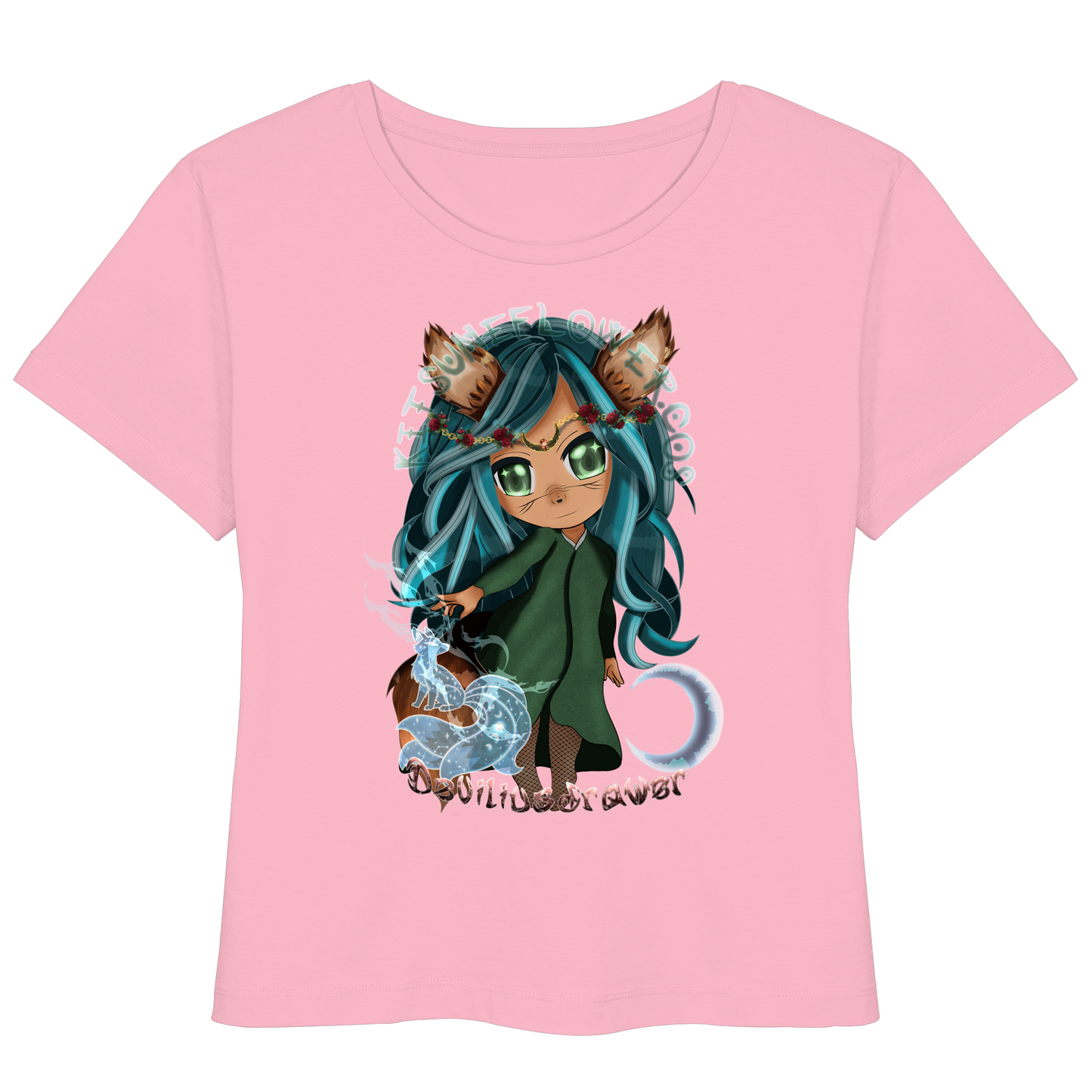 Deviliusdrawer Kitsuneflower - Womens Organic Lightweight T-Shirt
