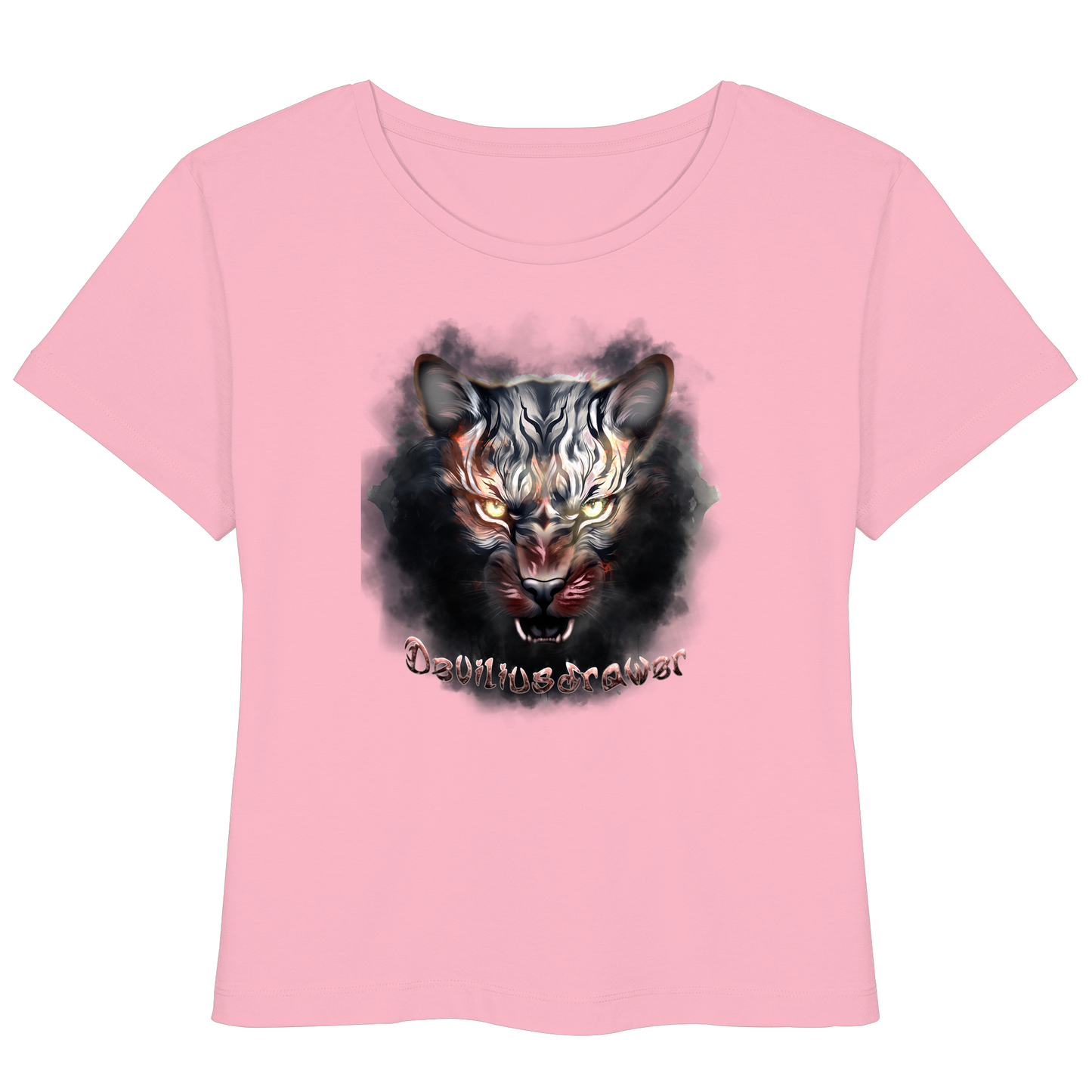 Deviliusdrawer Smoke Tiger - Womens Organic Lightweight T-Shirt