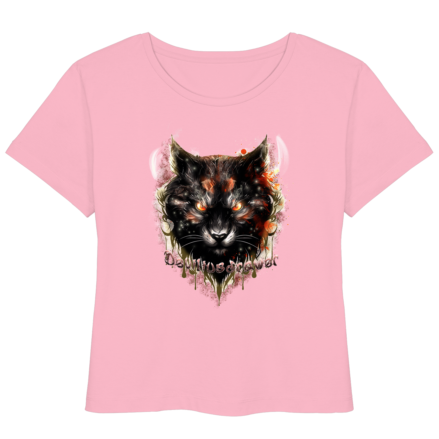 Deviliusdrawer Red Devil Cat - Womens Organic Lightweight T-Shirt