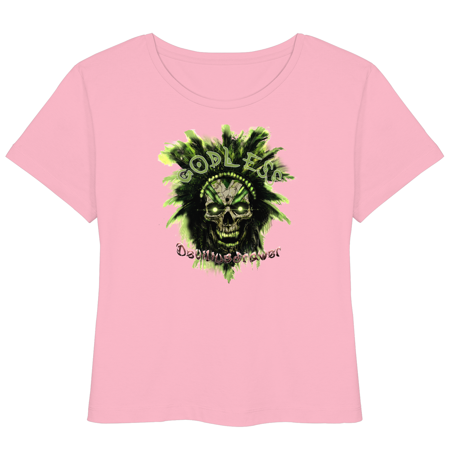 Deviliusdrawer Godless Skull - Womens Organic Lightweight T-Shirt