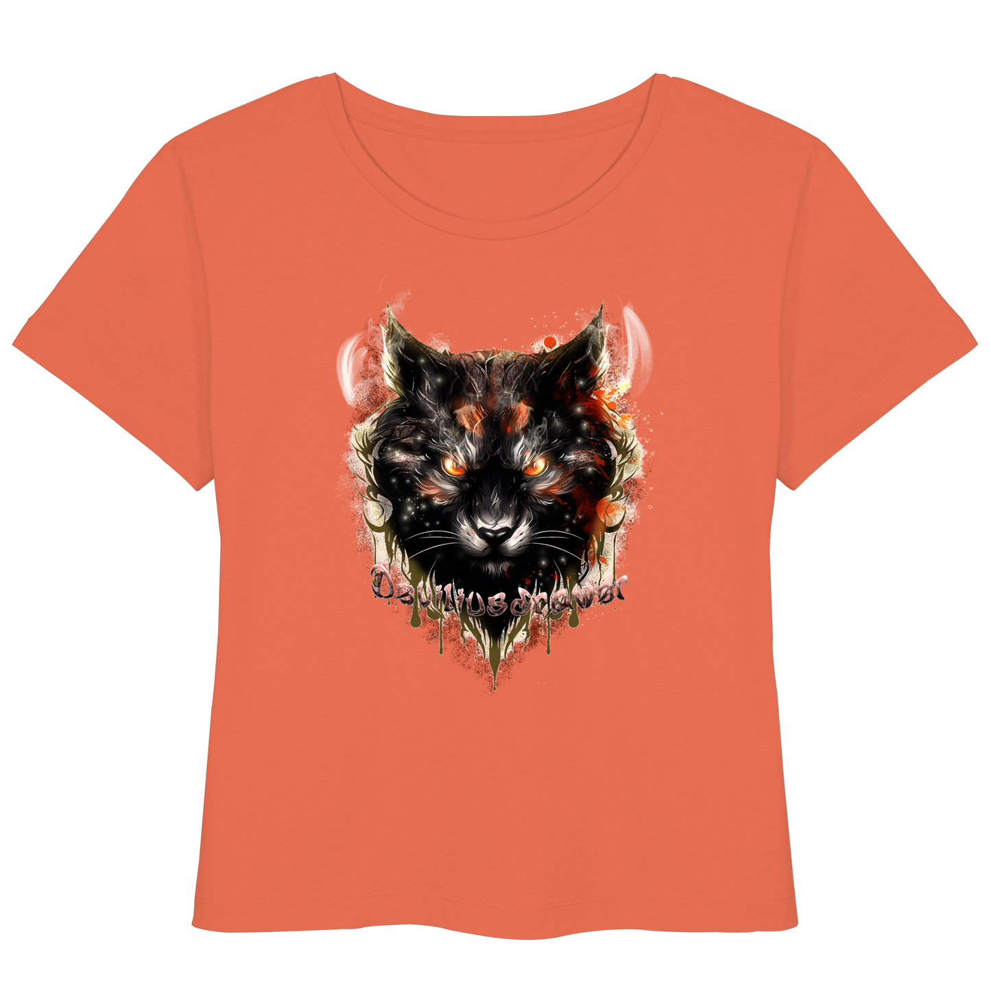 Deviliusdrawer Red Devil Cat - Womens Organic Lightweight T-Shirt