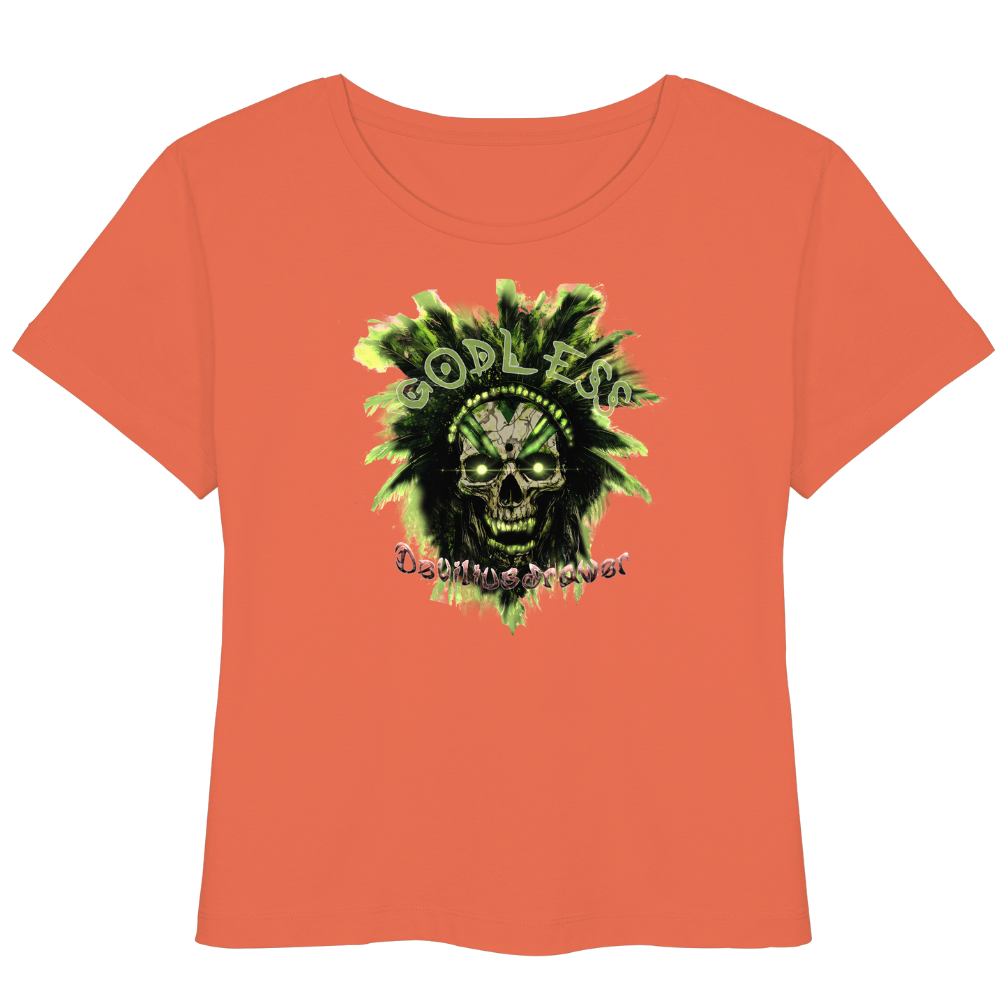 Deviliusdrawer Godless Skull - Womens Organic Lightweight T-Shirt