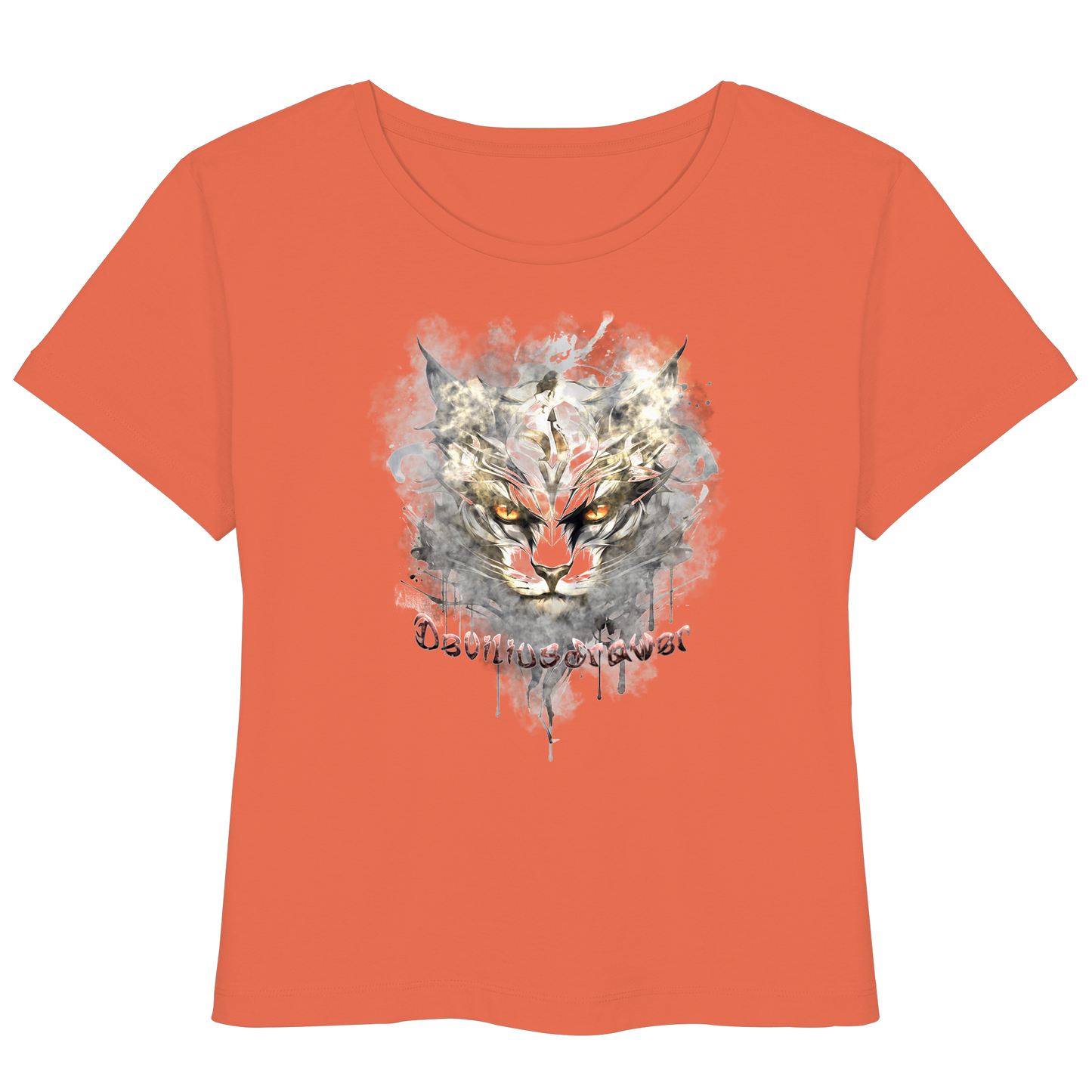 Deviliusdrawer White Catgod - Womens Organic Lightweight T-Shirt