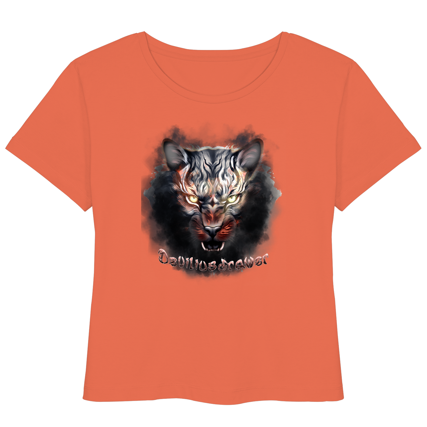 Deviliusdrawer Smoke Tiger - Womens Organic Lightweight T-Shirt