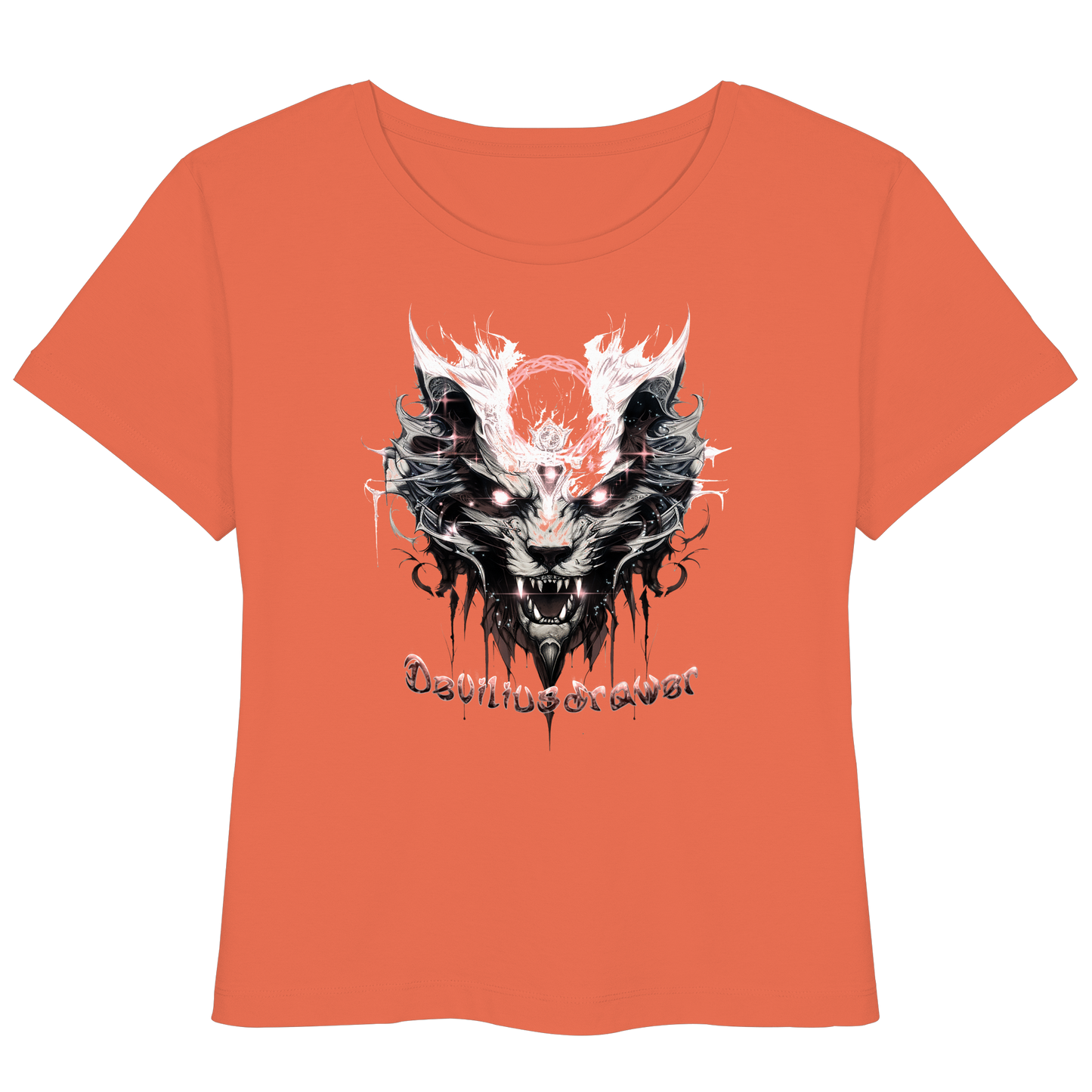 Deviliusdrawer Demonic Glow Cat - Womens Organic Lightweight T-Shirt