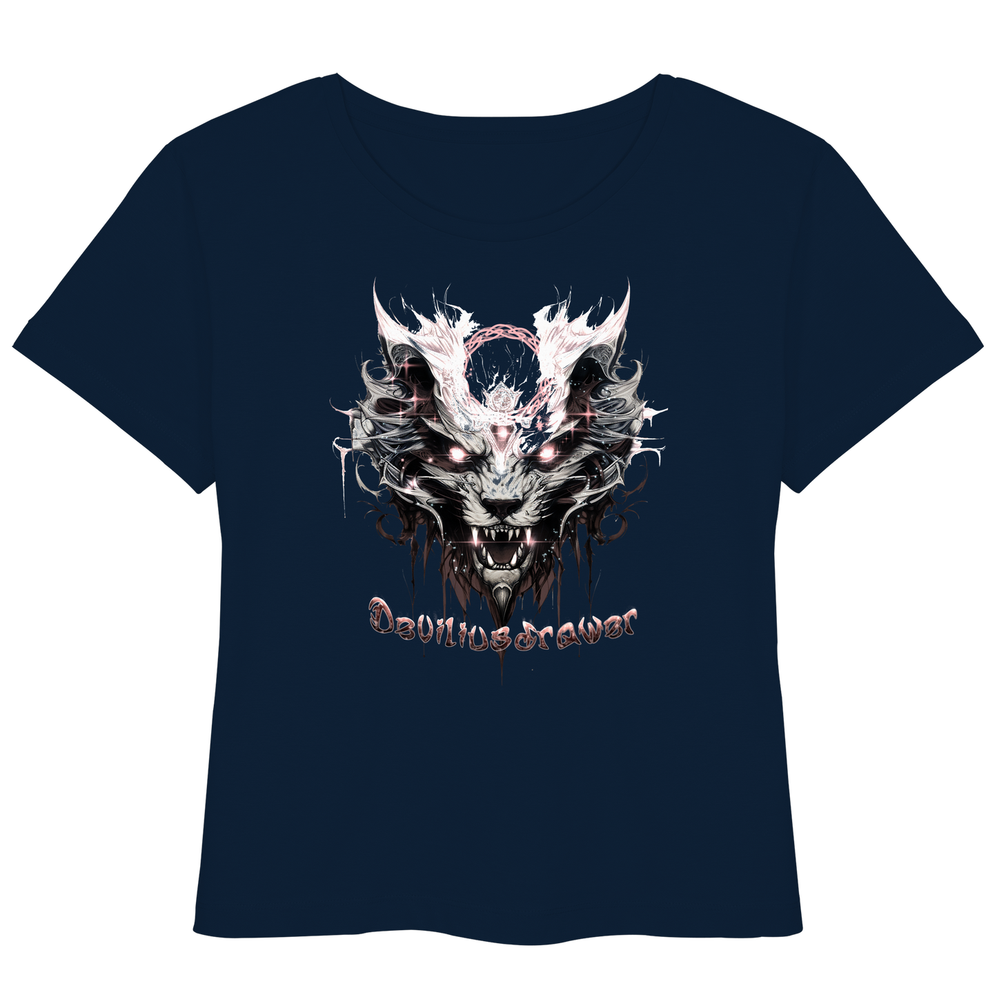 Deviliusdrawer Demonic Glow Cat - Womens Organic Lightweight T-Shirt