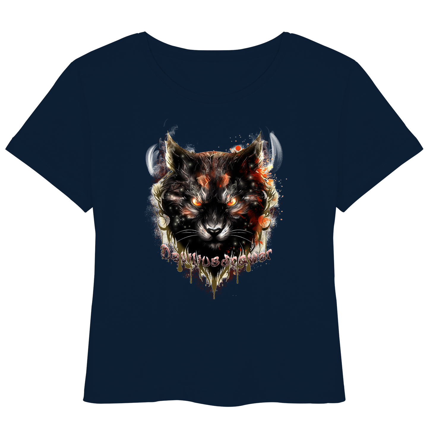 Deviliusdrawer Red Devil Cat - Womens Organic Lightweight T-Shirt