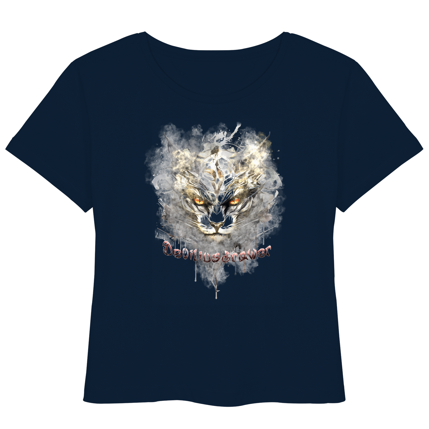 Deviliusdrawer White Catgod - Womens Organic Lightweight T-Shirt