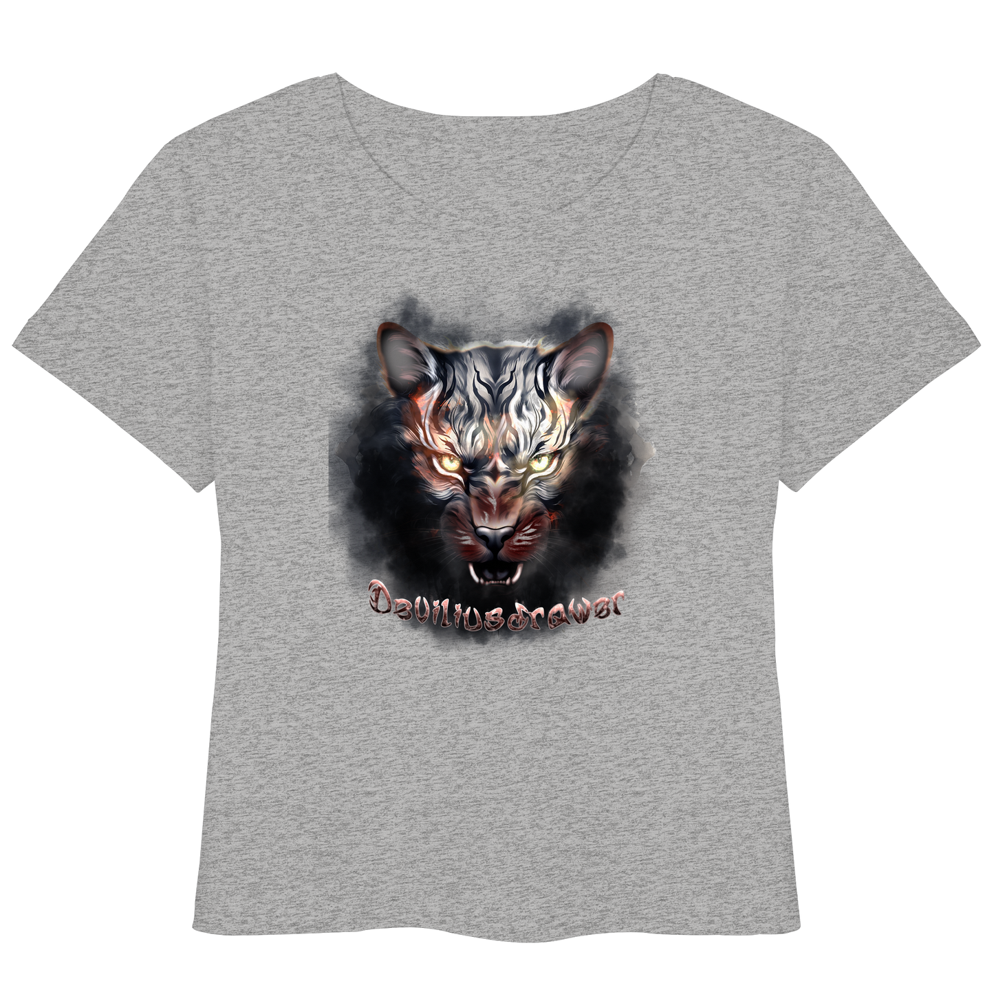 Deviliusdrawer Smoke Tiger - Womens Organic Lightweight T-Shirt