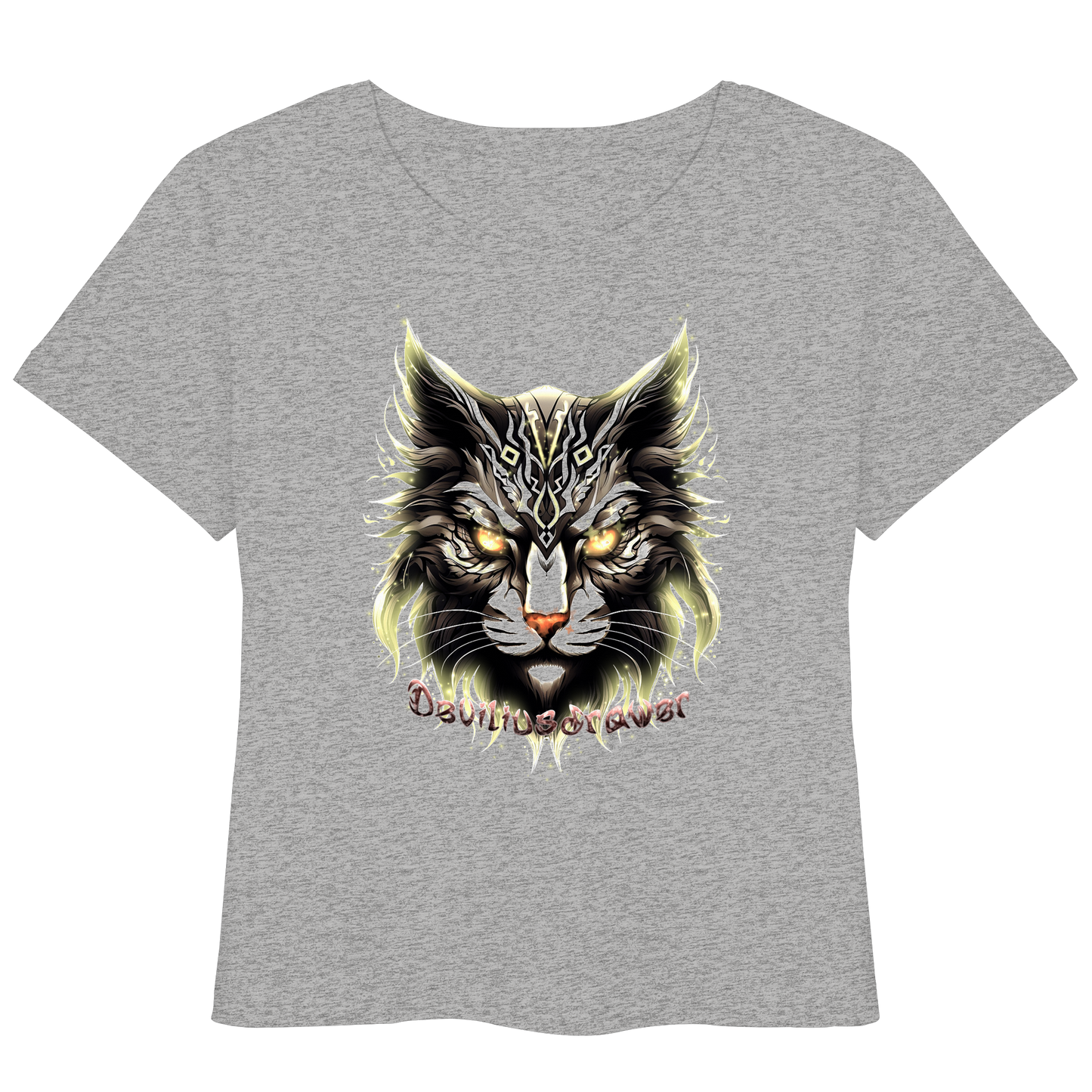 Deviliusdrawer Golden Cat - Womens Organic Lightweight T-Shirt
