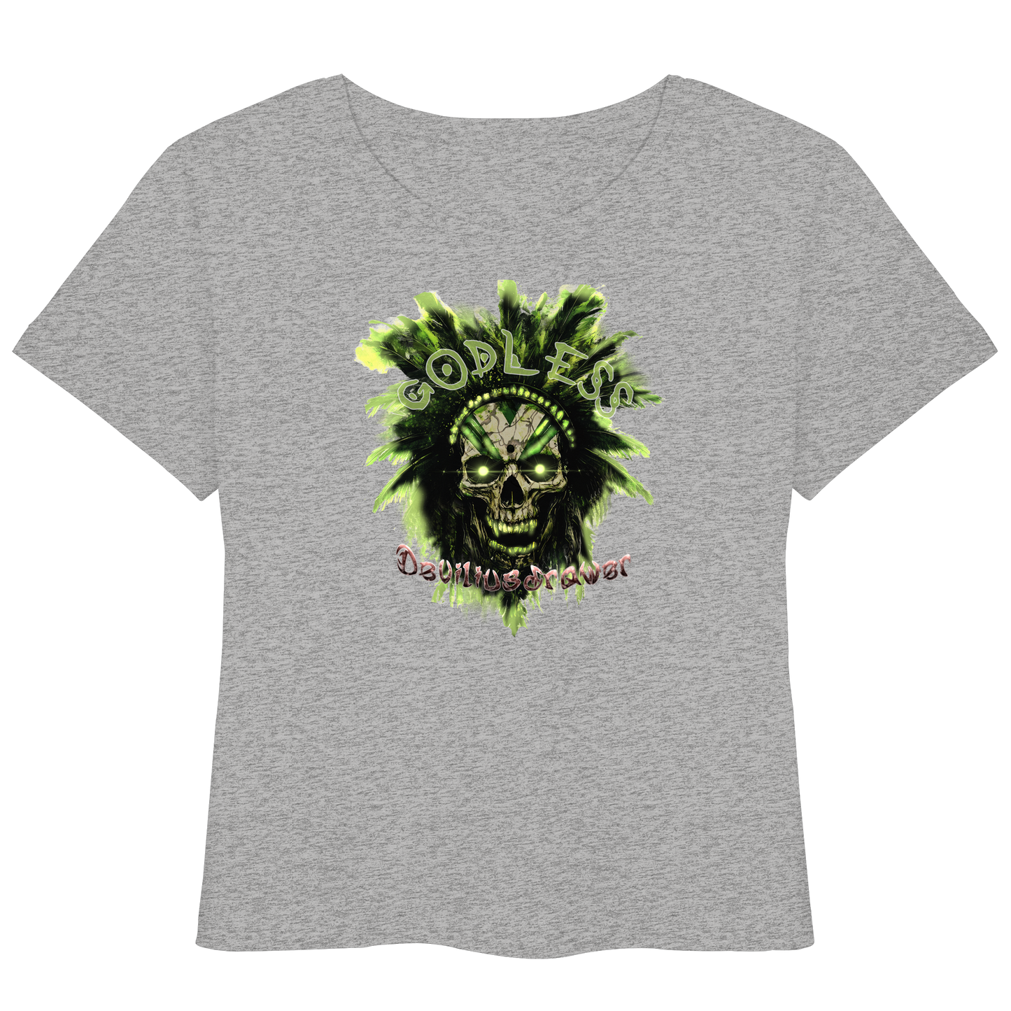Deviliusdrawer Godless Skull - Womens Organic Lightweight T-Shirt