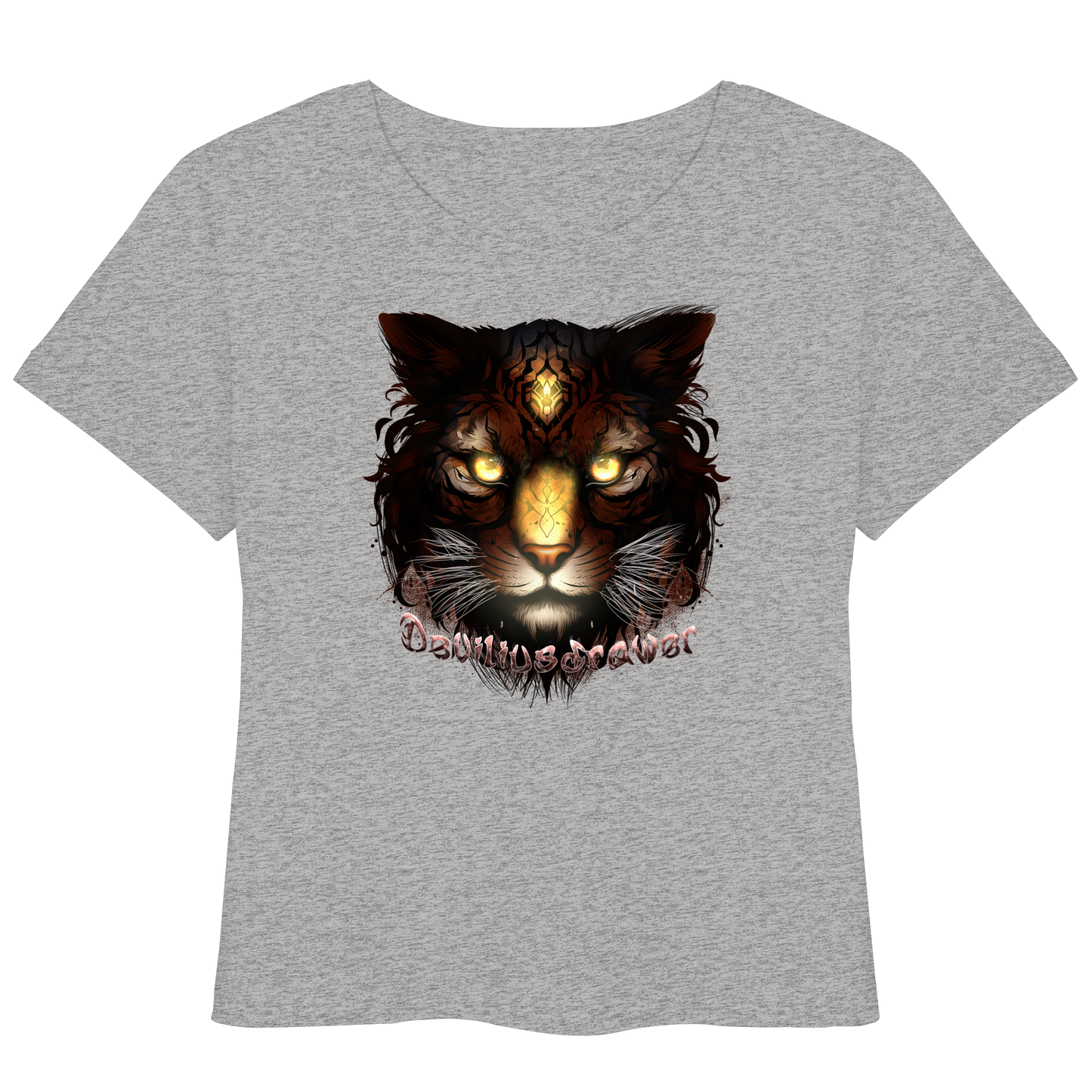 Deviliusdrawer Gold Tigercat - Womens Organic Lightweight T-Shirt